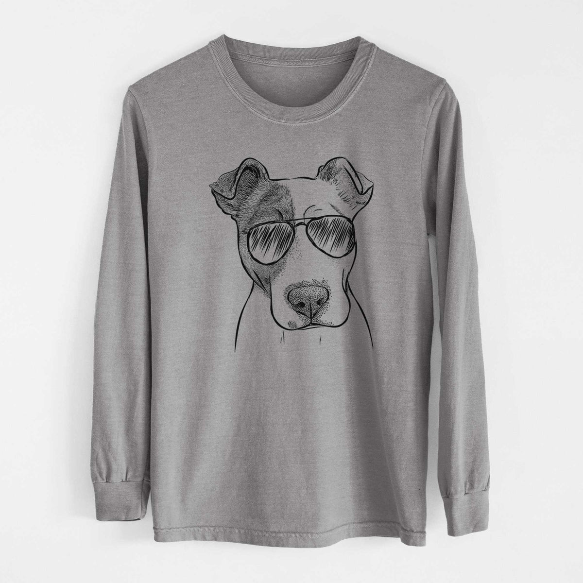 Aviators Manchi the Pitbull Mix - Heavyweight 100% Cotton Long Sleeve