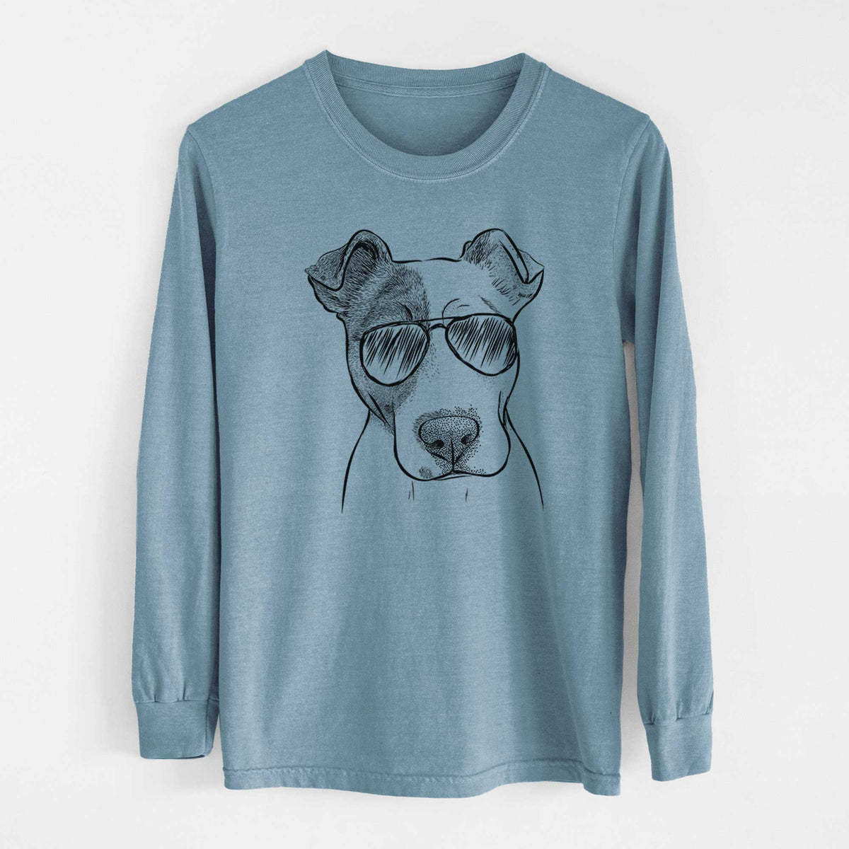 Aviators Manchi the Pitbull Mix - Heavyweight 100% Cotton Long Sleeve