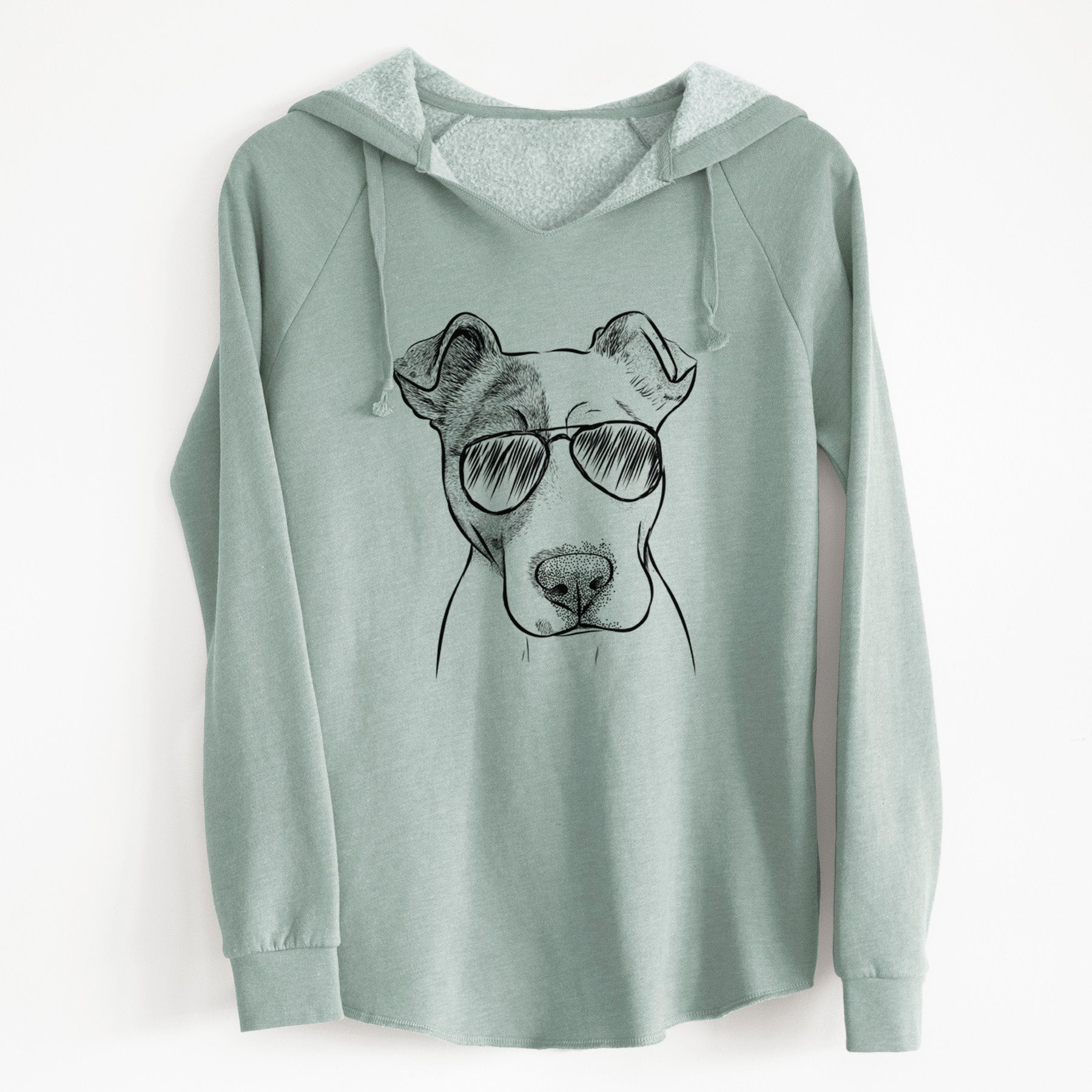 Aviator Manchi the Pitbull Mix - Cali Wave Hooded Sweatshirt