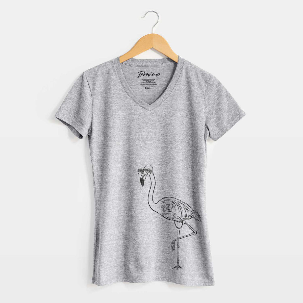 Aviator Mango the Flamingo - Women&#39;s V-neck Shirt