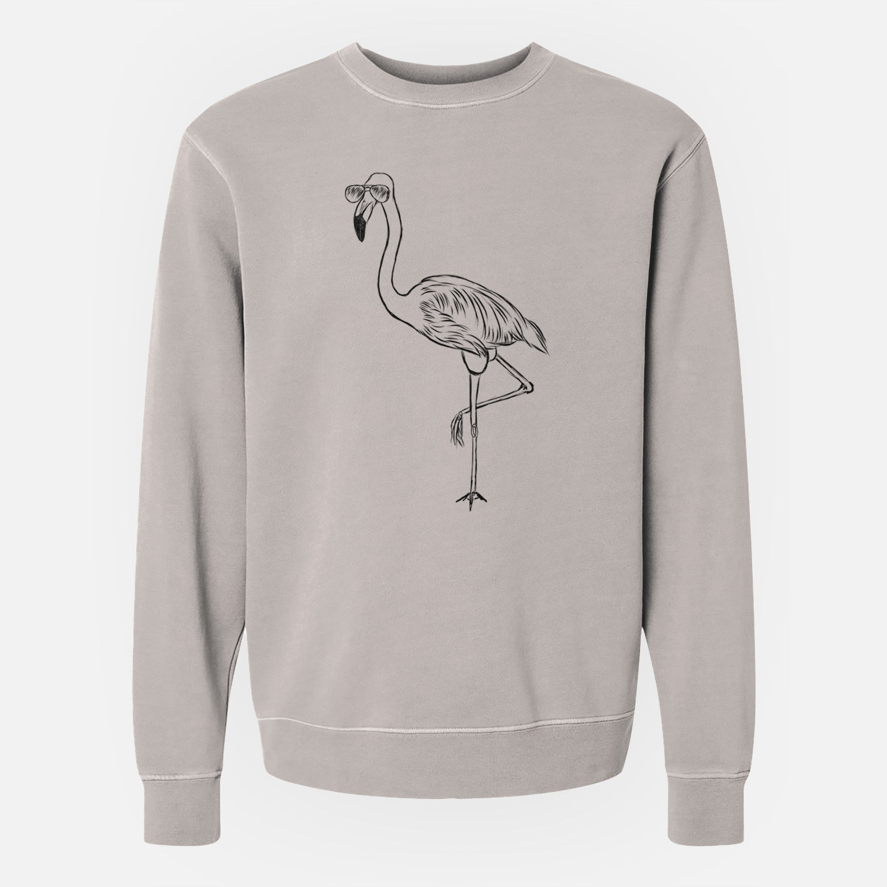 Aviator Mango the Flamingo - Unisex Pigment Dyed Crew Sweatshirt