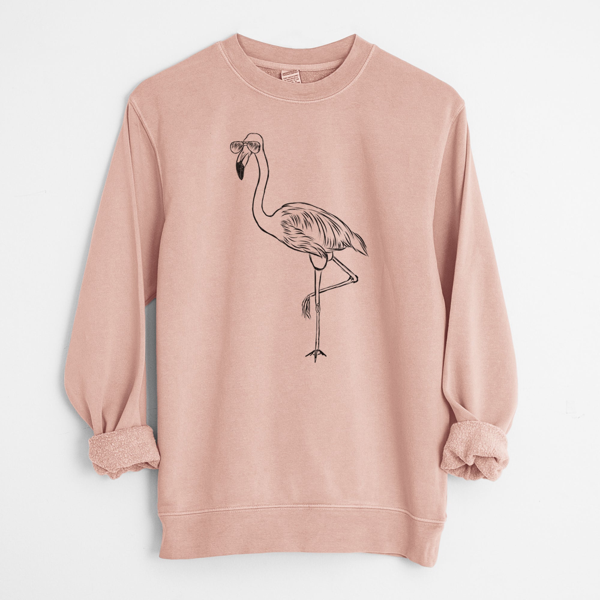 Aviator Mango the Flamingo - Unisex Pigment Dyed Crew Sweatshirt