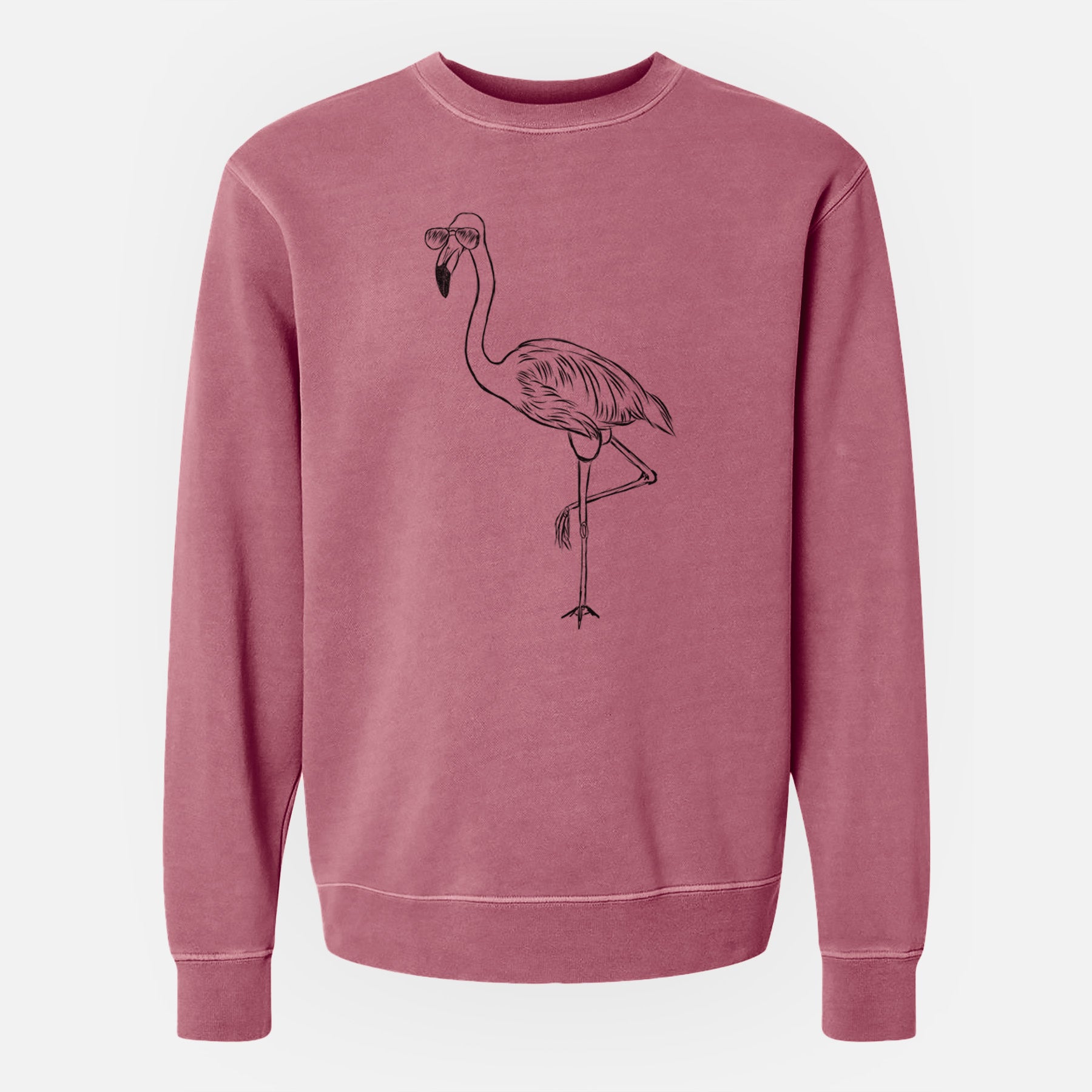 Aviator Mango the Flamingo - Unisex Pigment Dyed Crew Sweatshirt