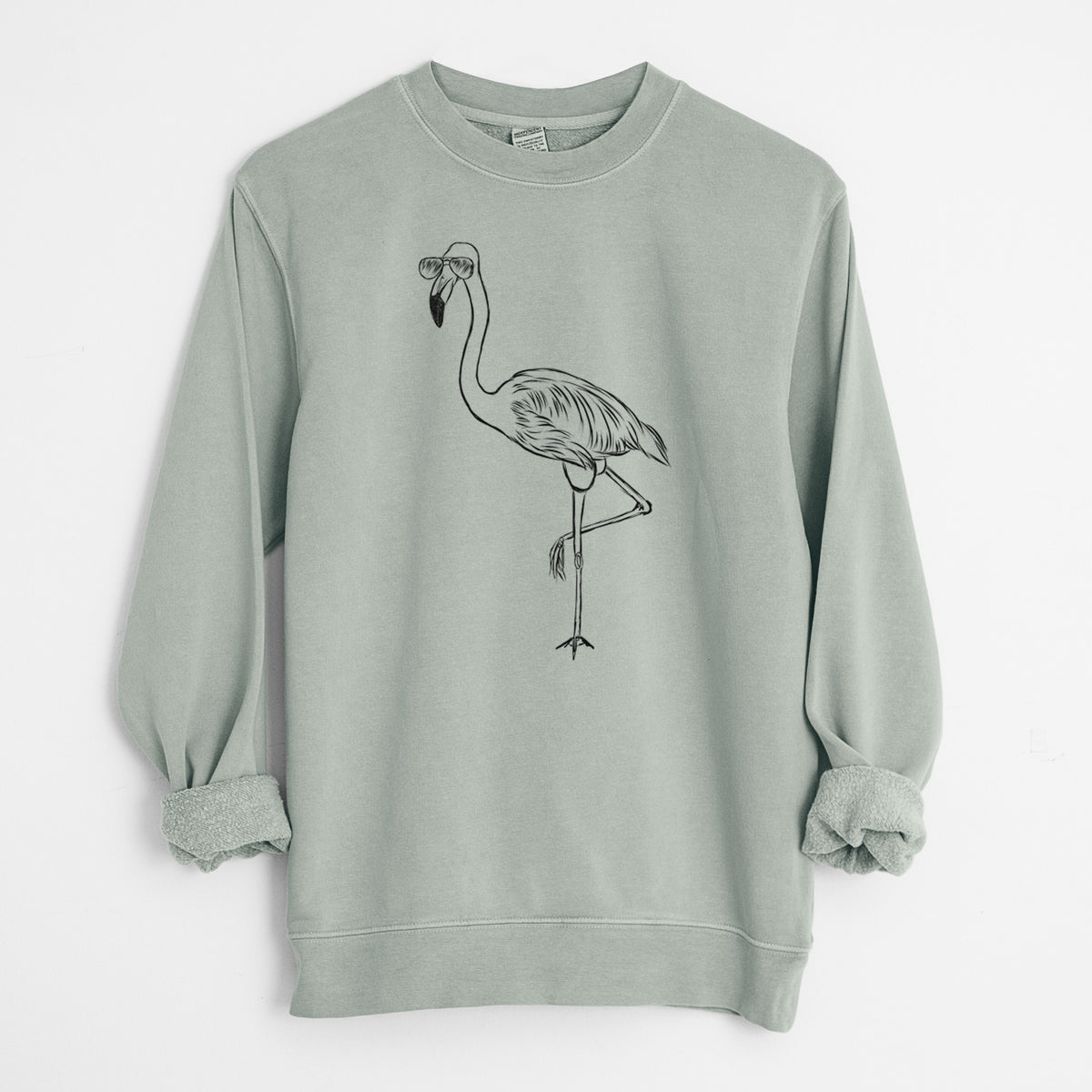 Aviator Mango the Flamingo - Unisex Pigment Dyed Crew Sweatshirt