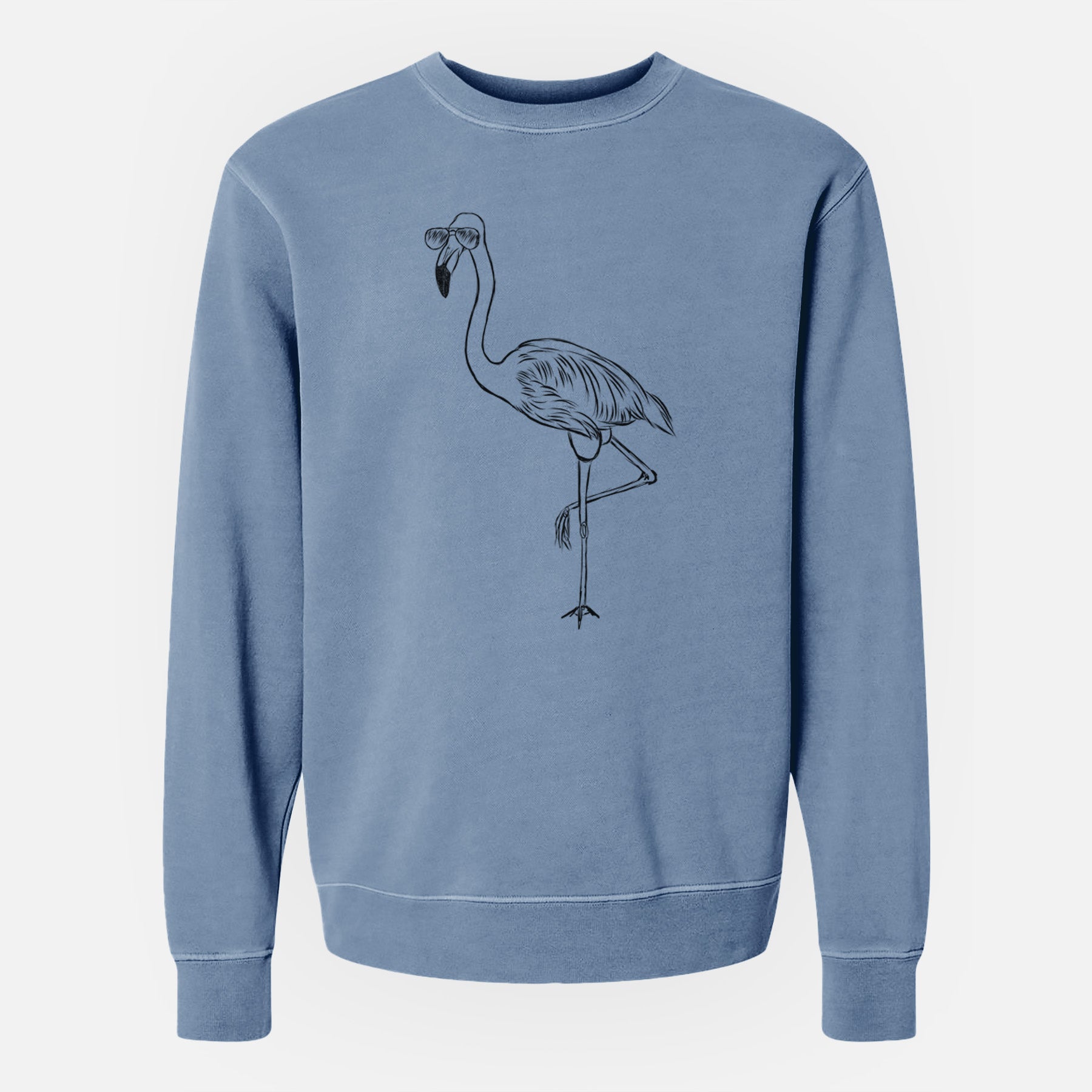 Aviator Mango the Flamingo - Unisex Pigment Dyed Crew Sweatshirt