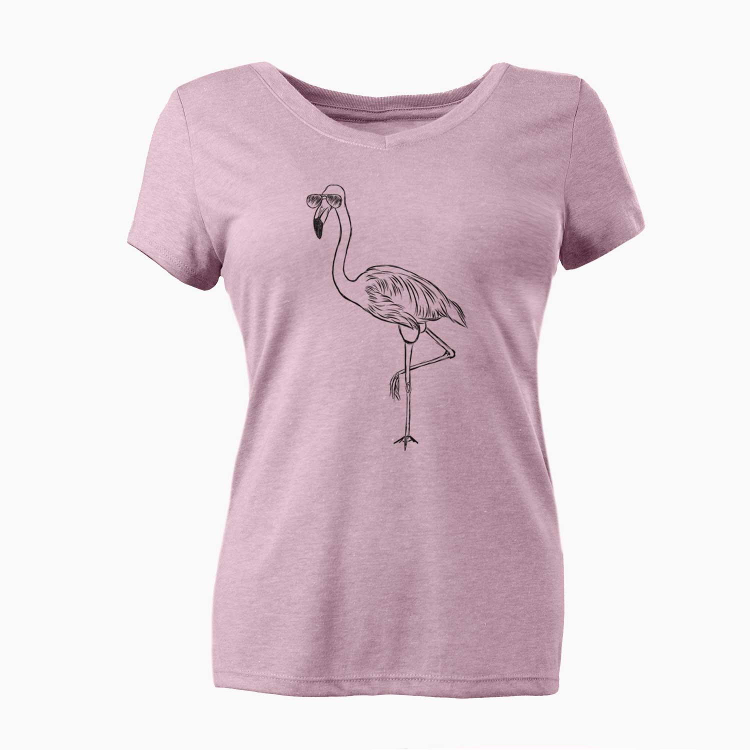 Aviator Mango the Flamingo - Women's V-neck Shirt