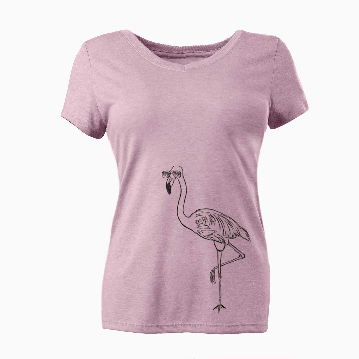 Aviator Mango the Flamingo - Women's V-neck Shirt