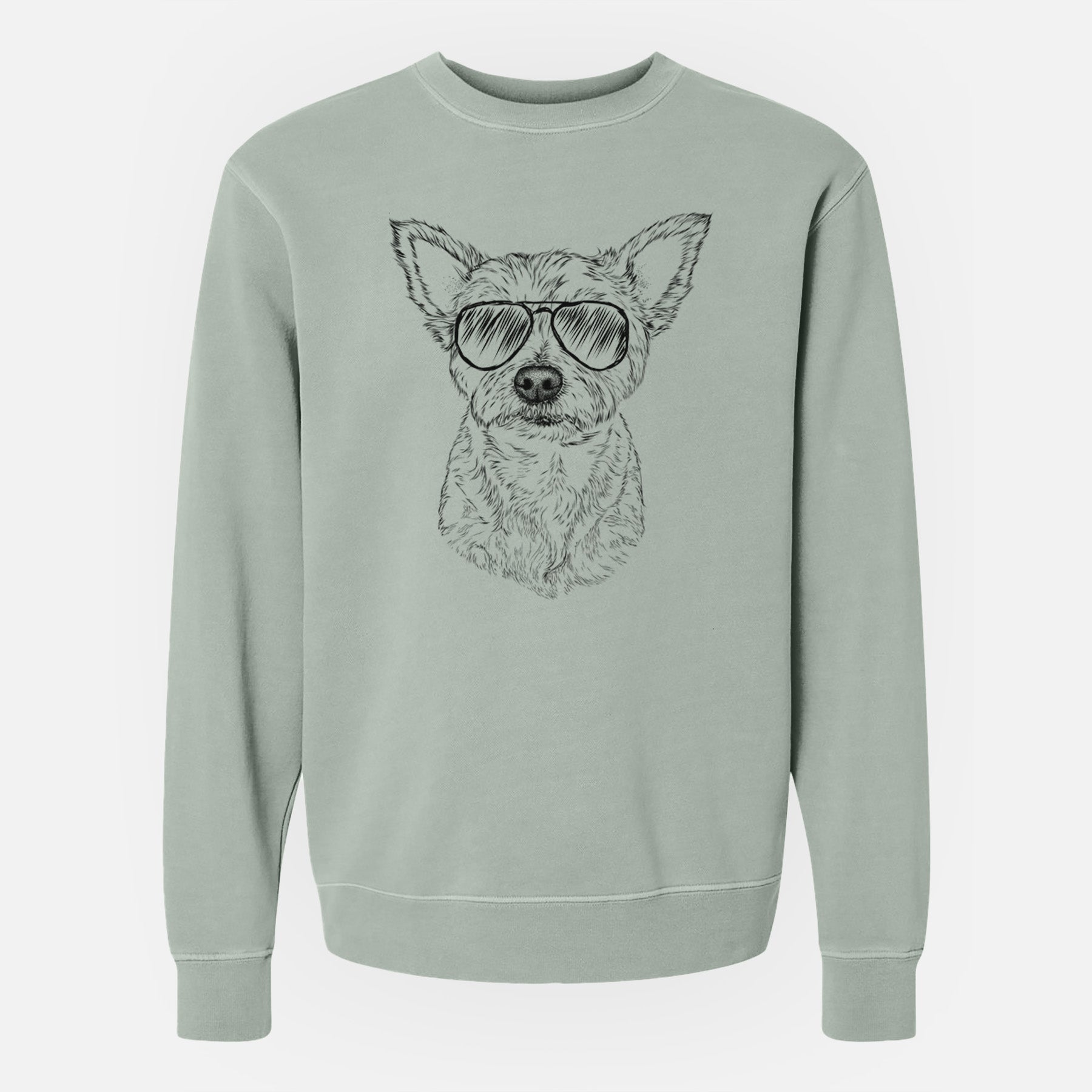 Aviator Mango the Yorker Cairn Terrier Mix - Unisex Pigment Dyed Crew Sweatshirt