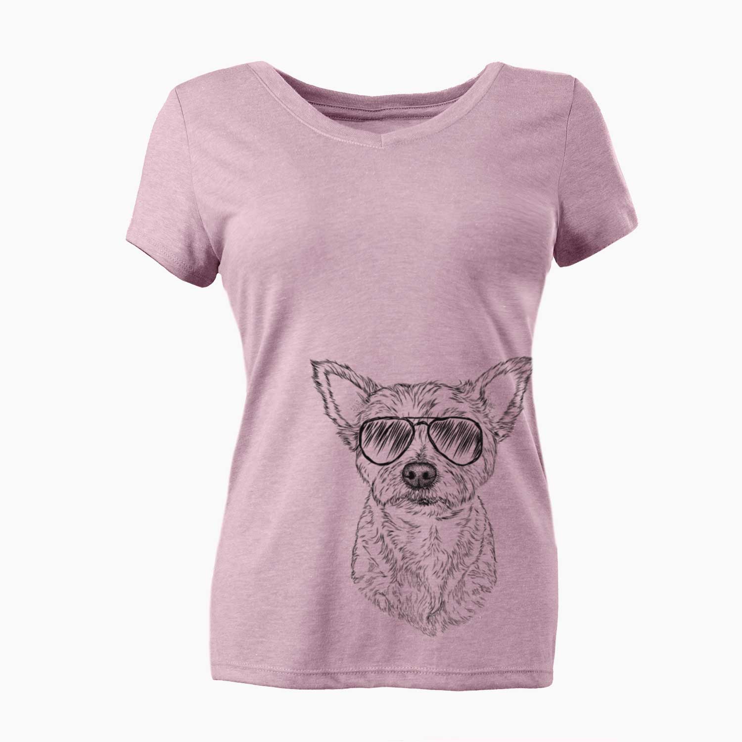 Aviator Mango the Yorker Cairn Terrier Mix - Women's V-neck Shirt