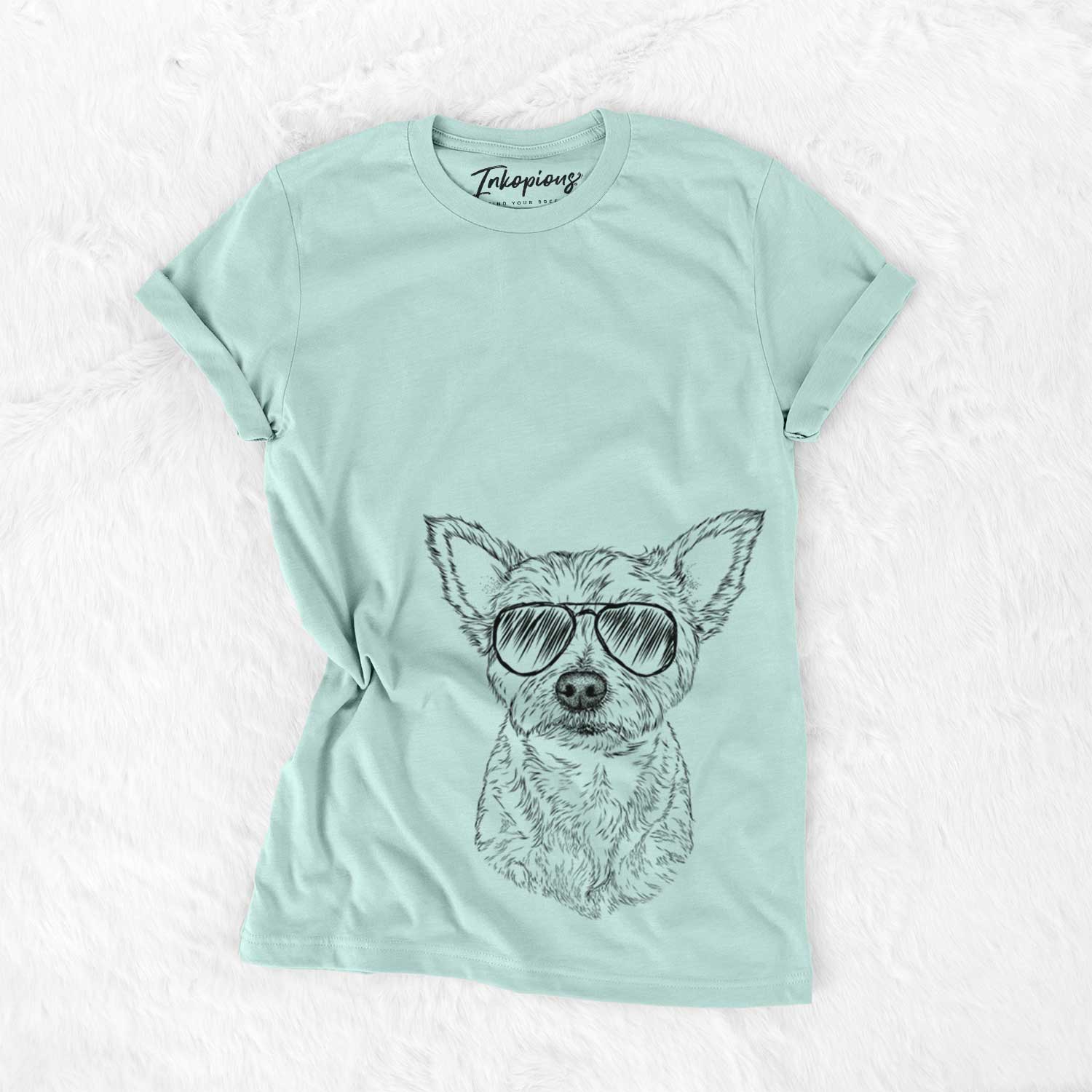 Aviator Mango the Yorker Cairn Terrier Mix - Unisex Crewneck