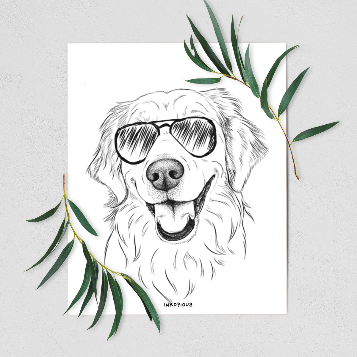 Maple the Golden Retriever Art Print