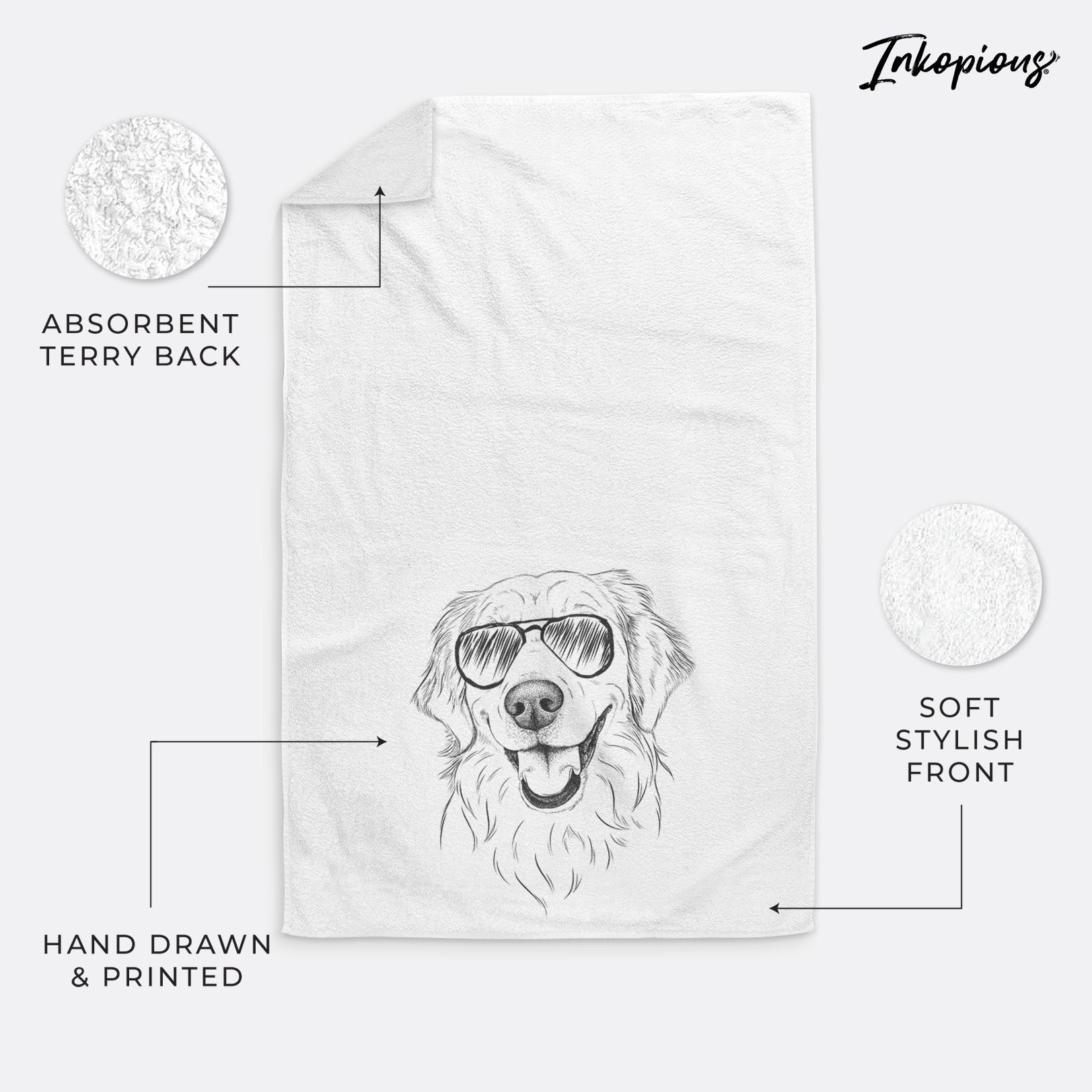 Maple the Golden Retriever Decorative Hand Towel