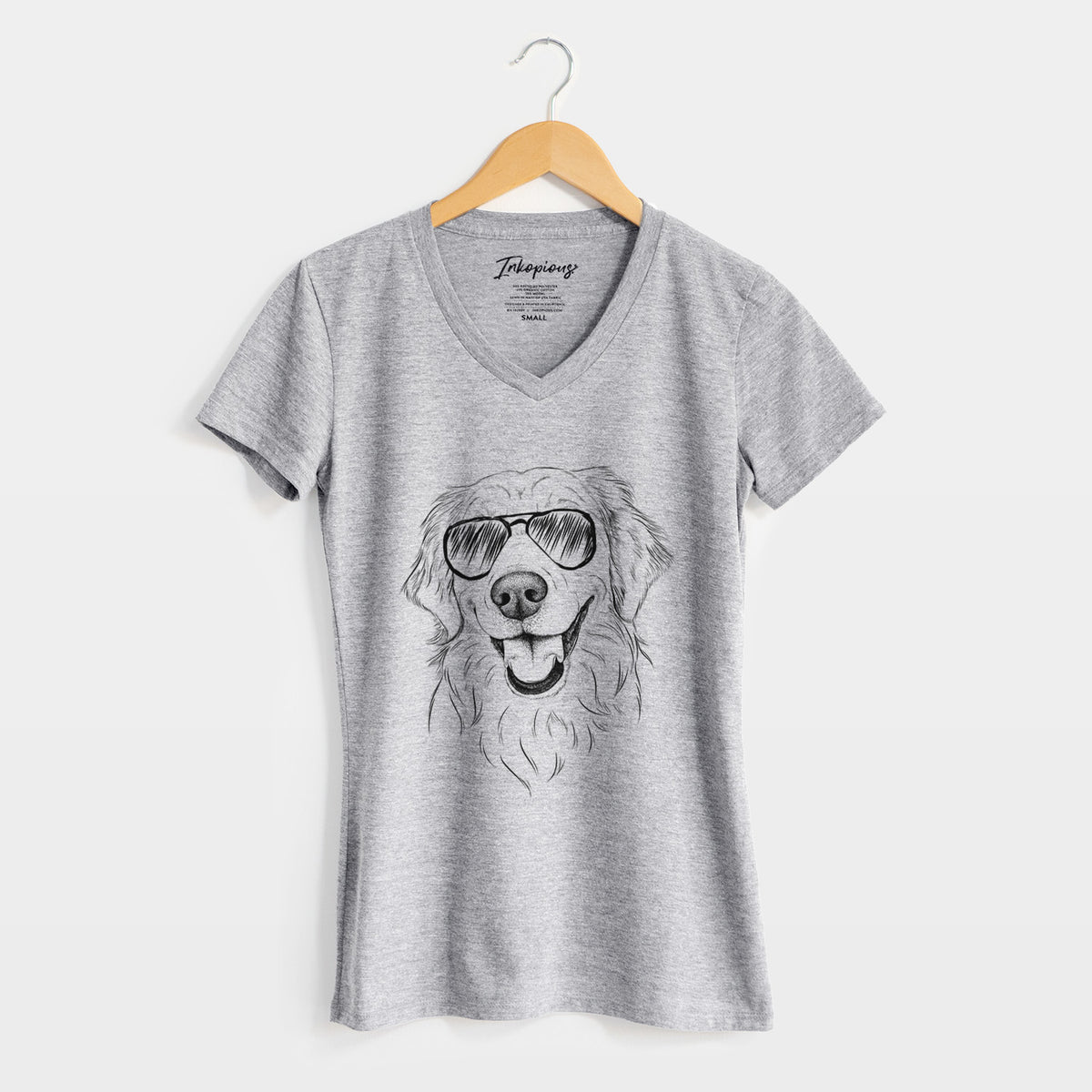 Aviator Maple the Golden Retriever - Women's V-neck Shirt
