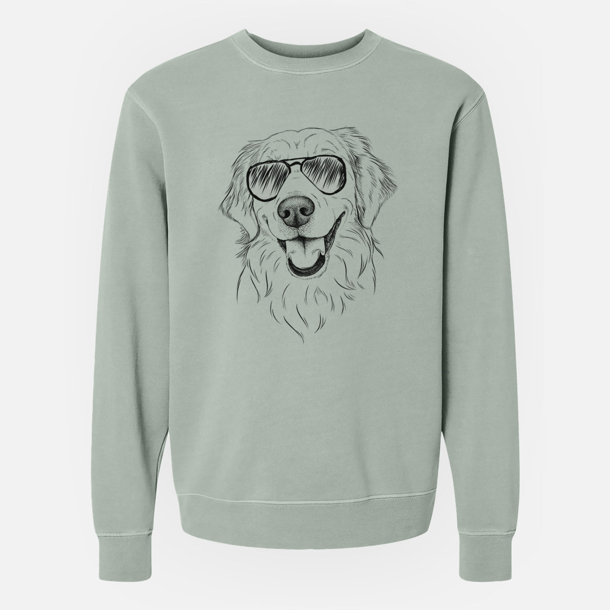 Aviator Maple the Golden Retriever - Unisex Pigment Dyed Crew Sweatshirt