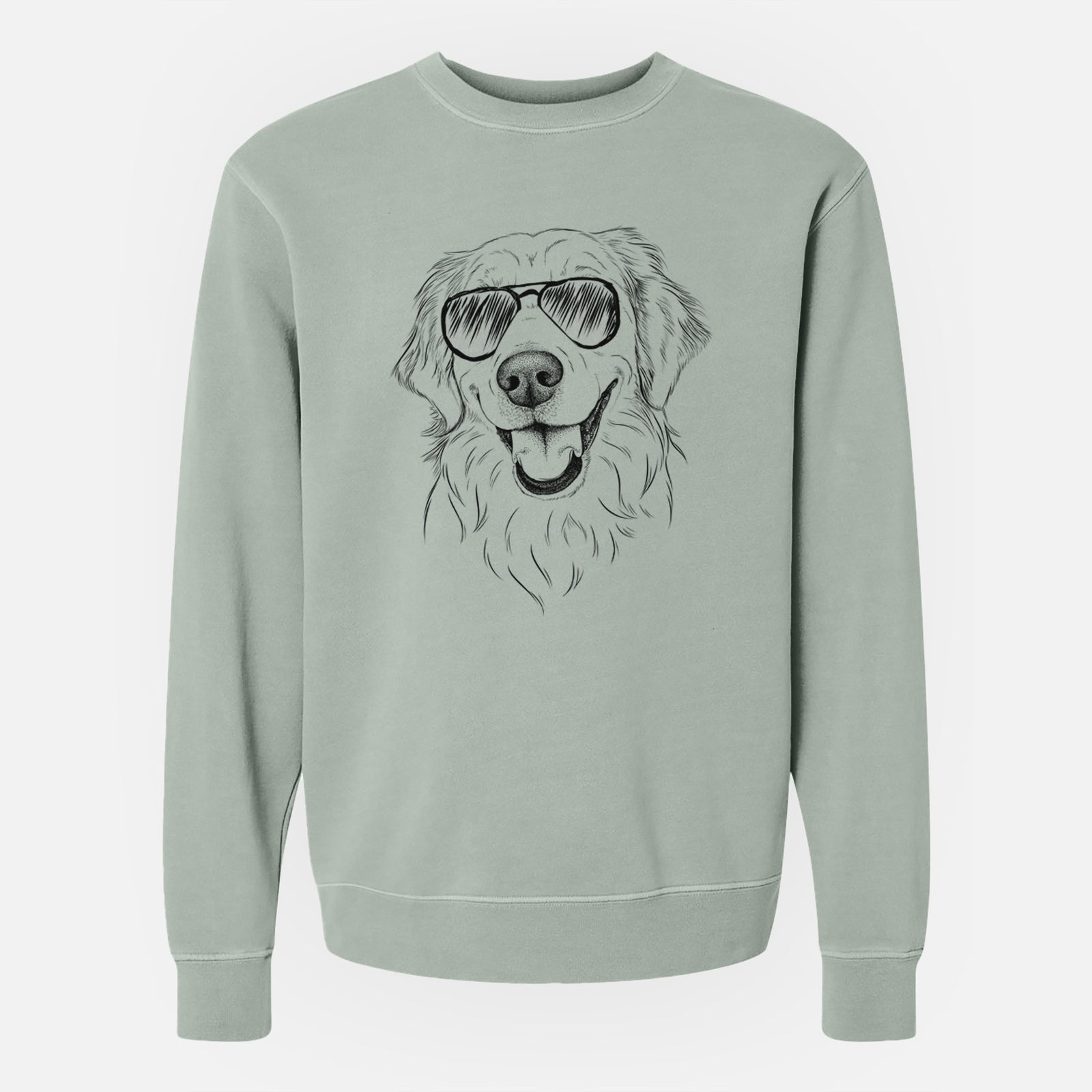 Aviator Maple the Golden Retriever - Unisex Pigment Dyed Crew Sweatshirt
