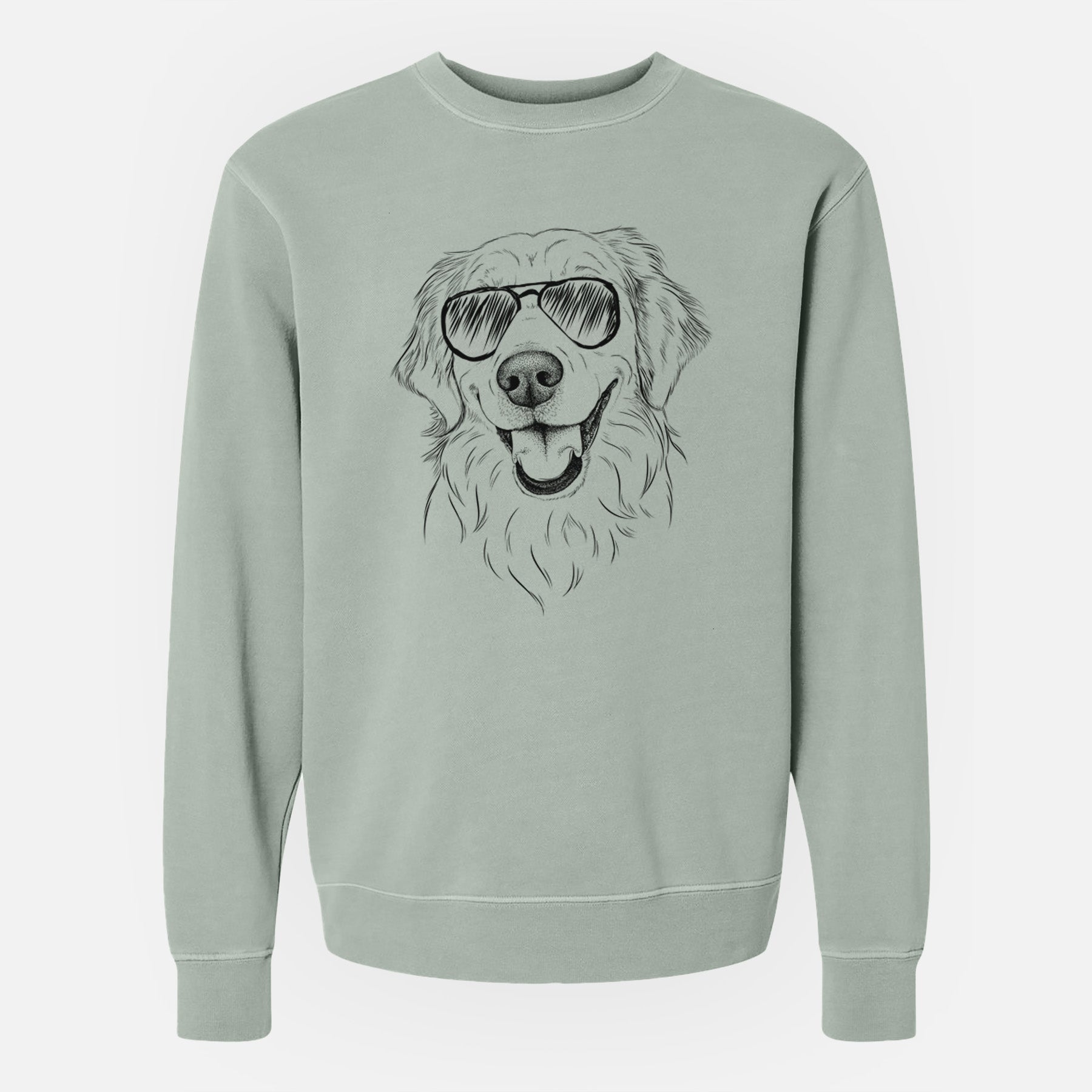 Aviator Maple the Golden Retriever - Unisex Pigment Dyed Crew Sweatshirt