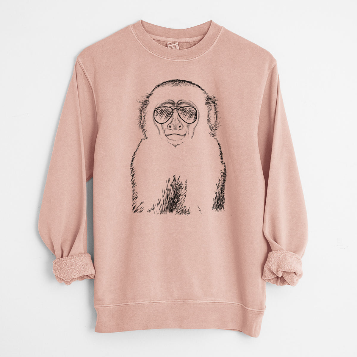 Aviator Marcel the Capuchin Monkey - Unisex Pigment Dyed Crew Sweatshirt