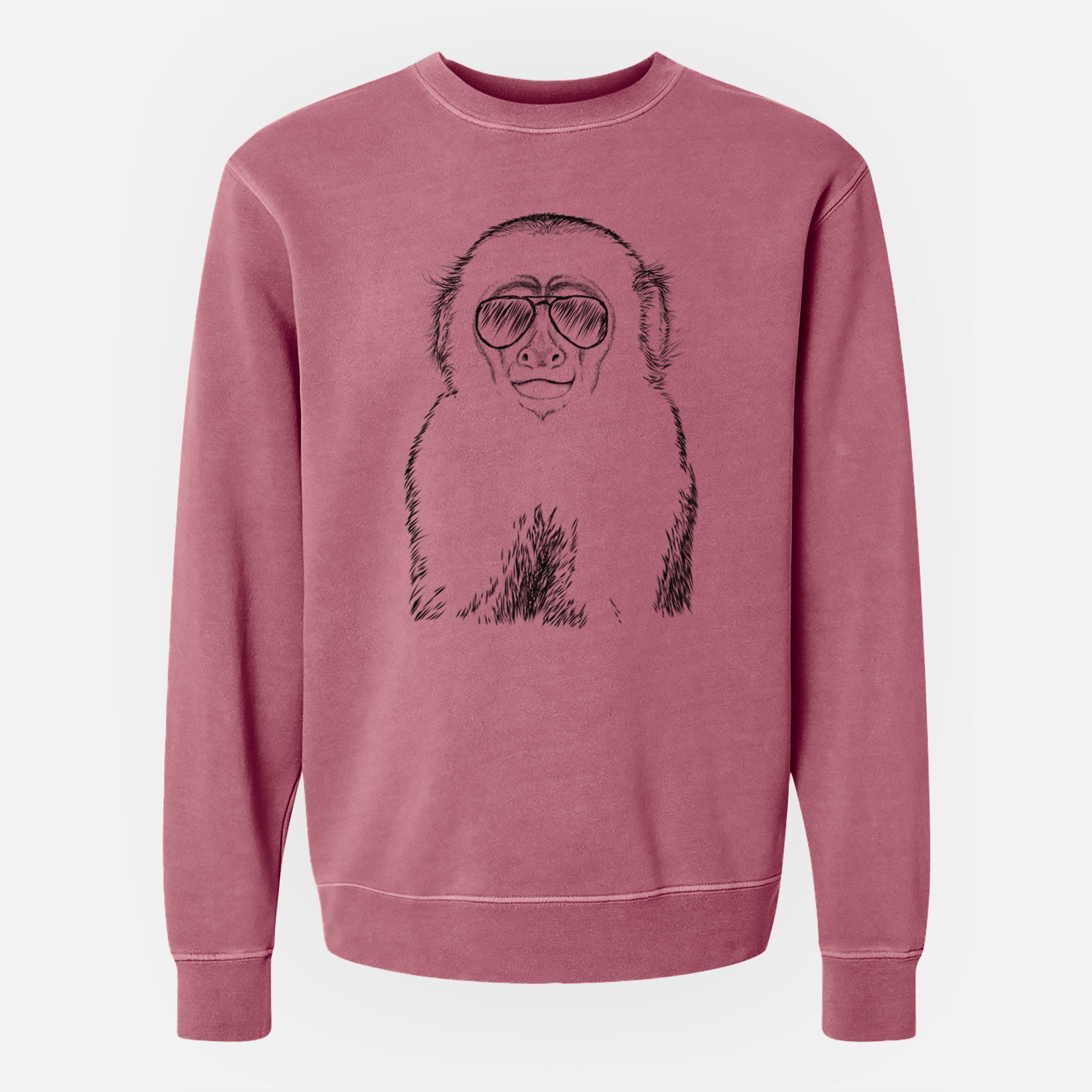 Aviator Marcel the Capuchin Monkey - Unisex Pigment Dyed Crew Sweatshirt