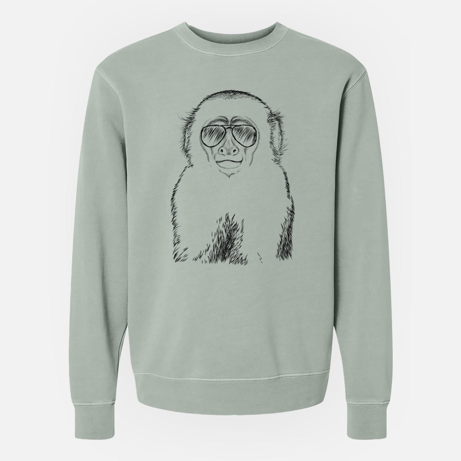 Aviator Marcel the Capuchin Monkey - Unisex Pigment Dyed Crew Sweatshirt
