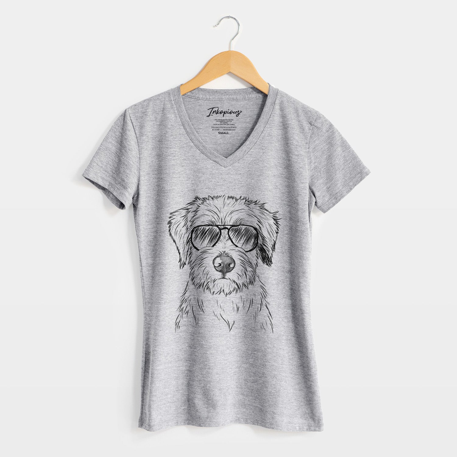 Aviator Marek the Bernedoodle - Women's V-neck Shirt