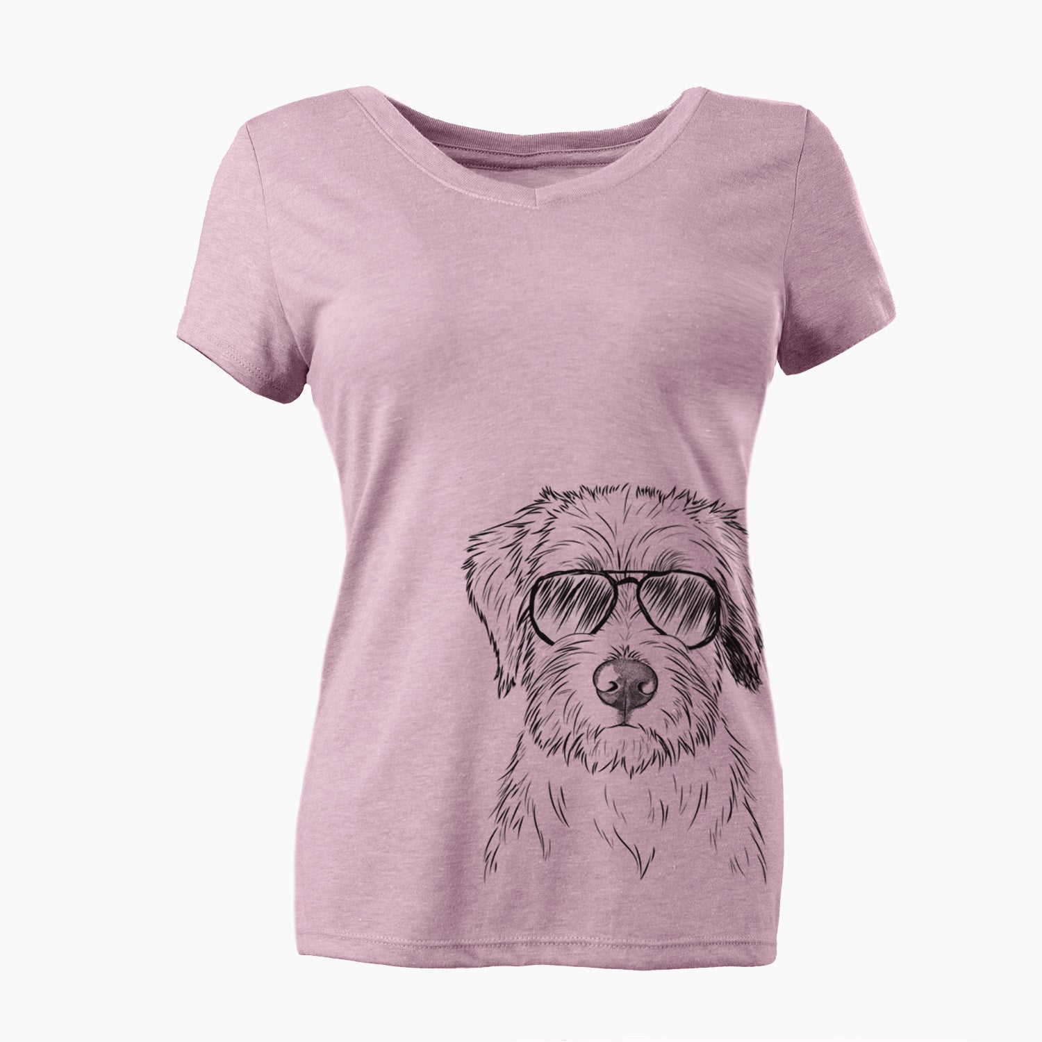 Aviator Marek the Bernedoodle - Women's V-neck Shirt