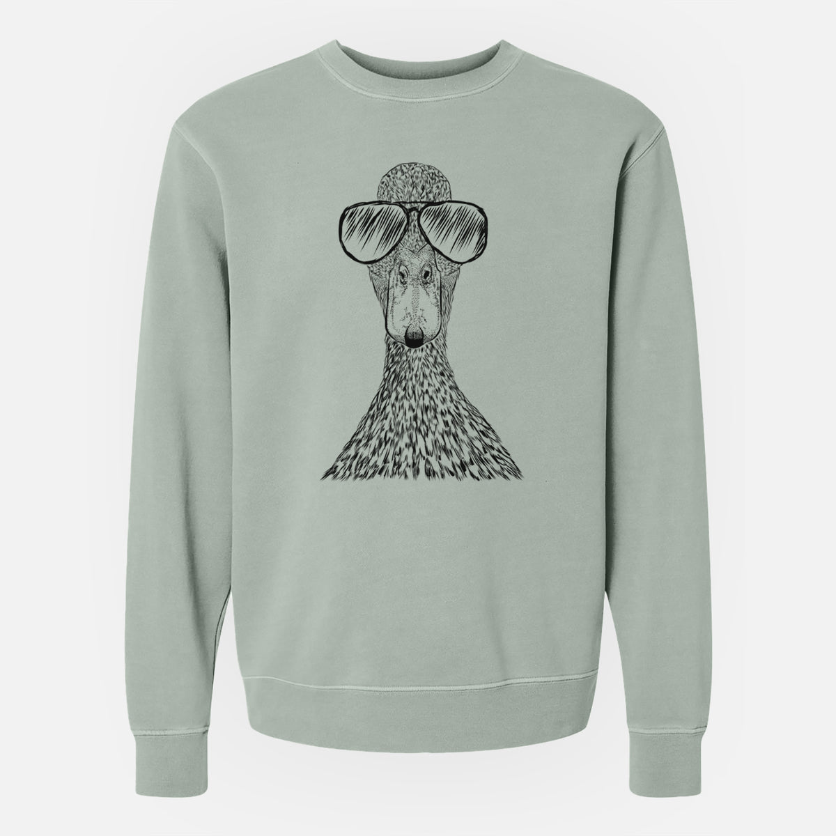 Aviator Marge the Mallard Duck - Unisex Pigment Dyed Crew Sweatshirt