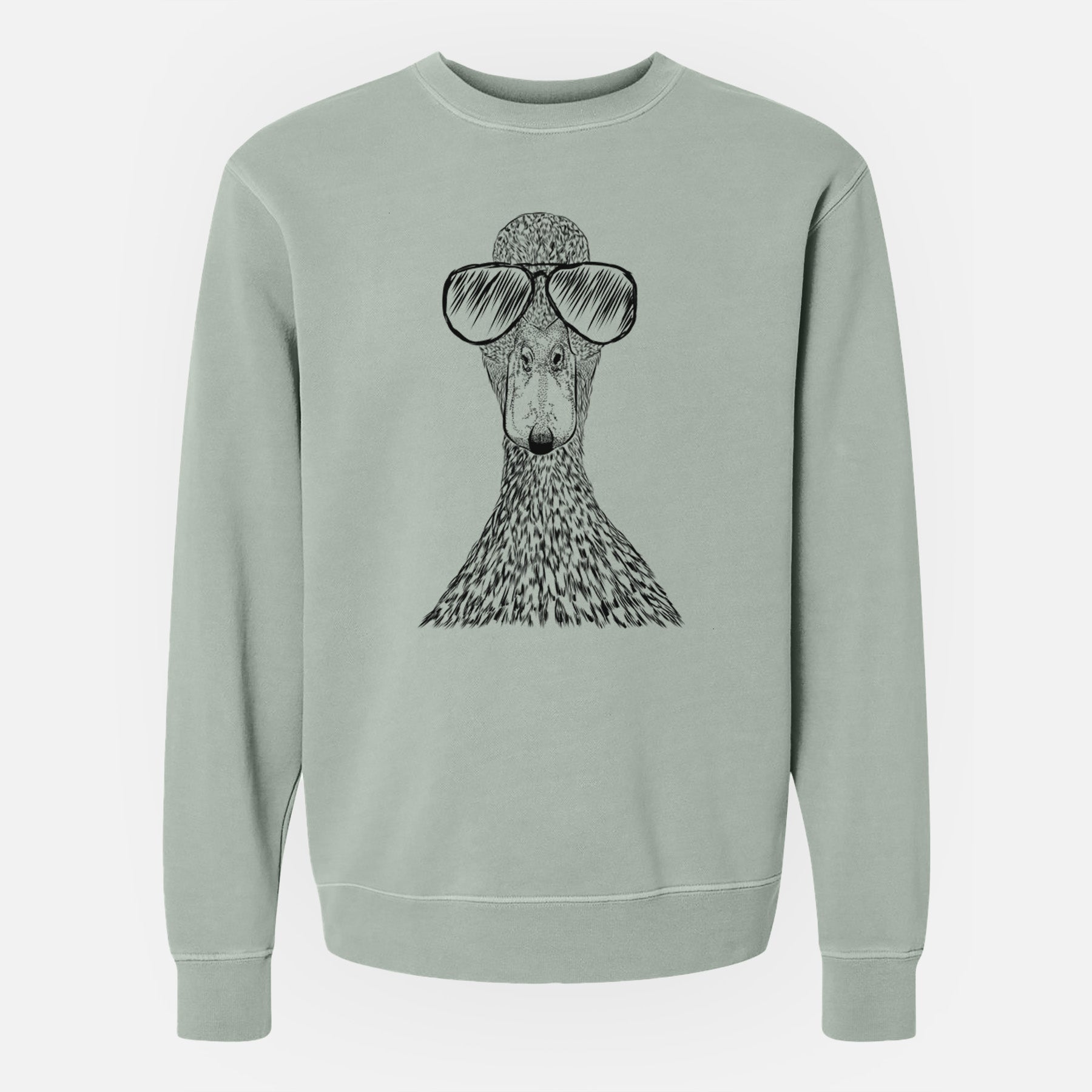 Aviator Marge the Mallard Duck - Unisex Pigment Dyed Crew Sweatshirt