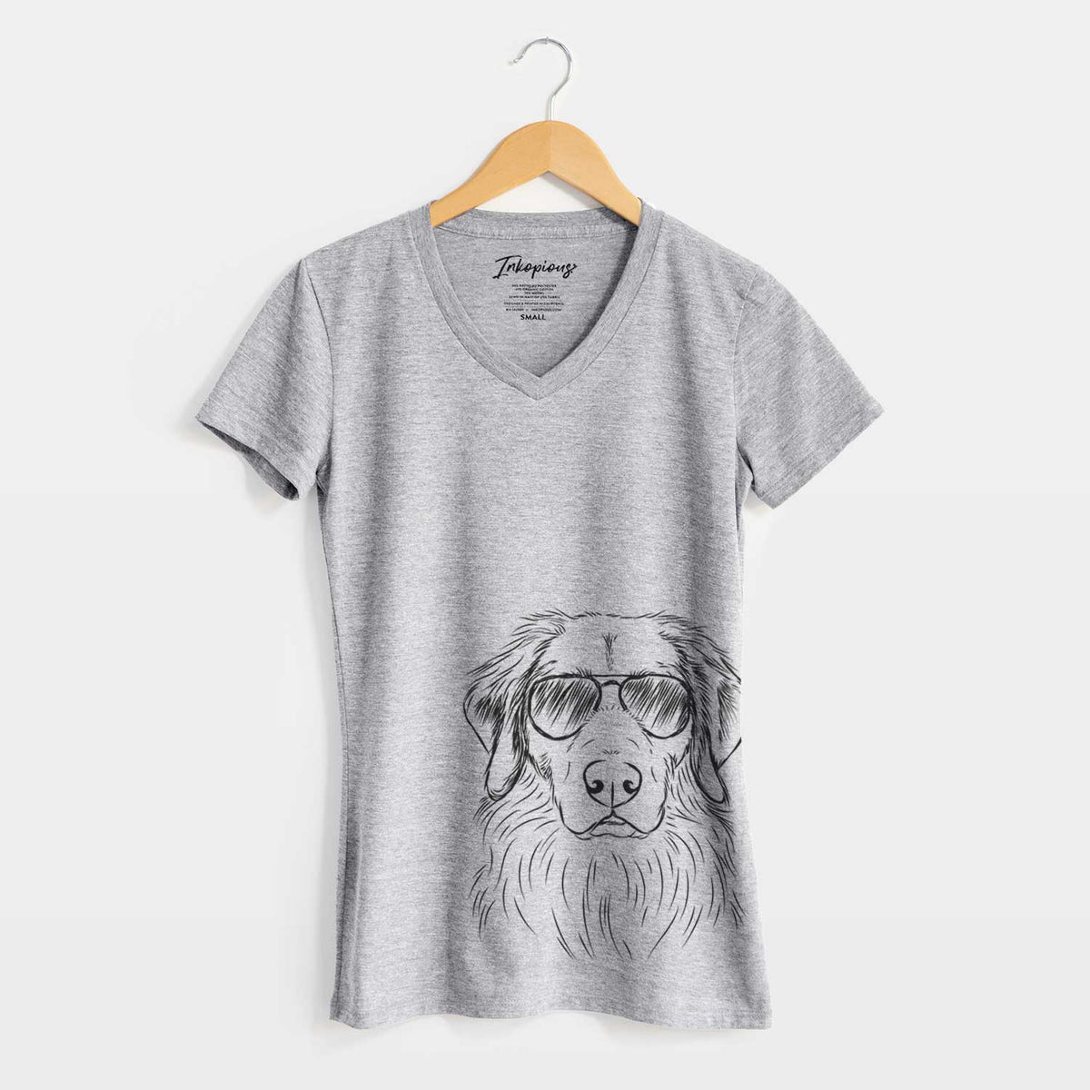 Aviator Marley the Golden Retriever - Women&#39;s V-neck Shirt