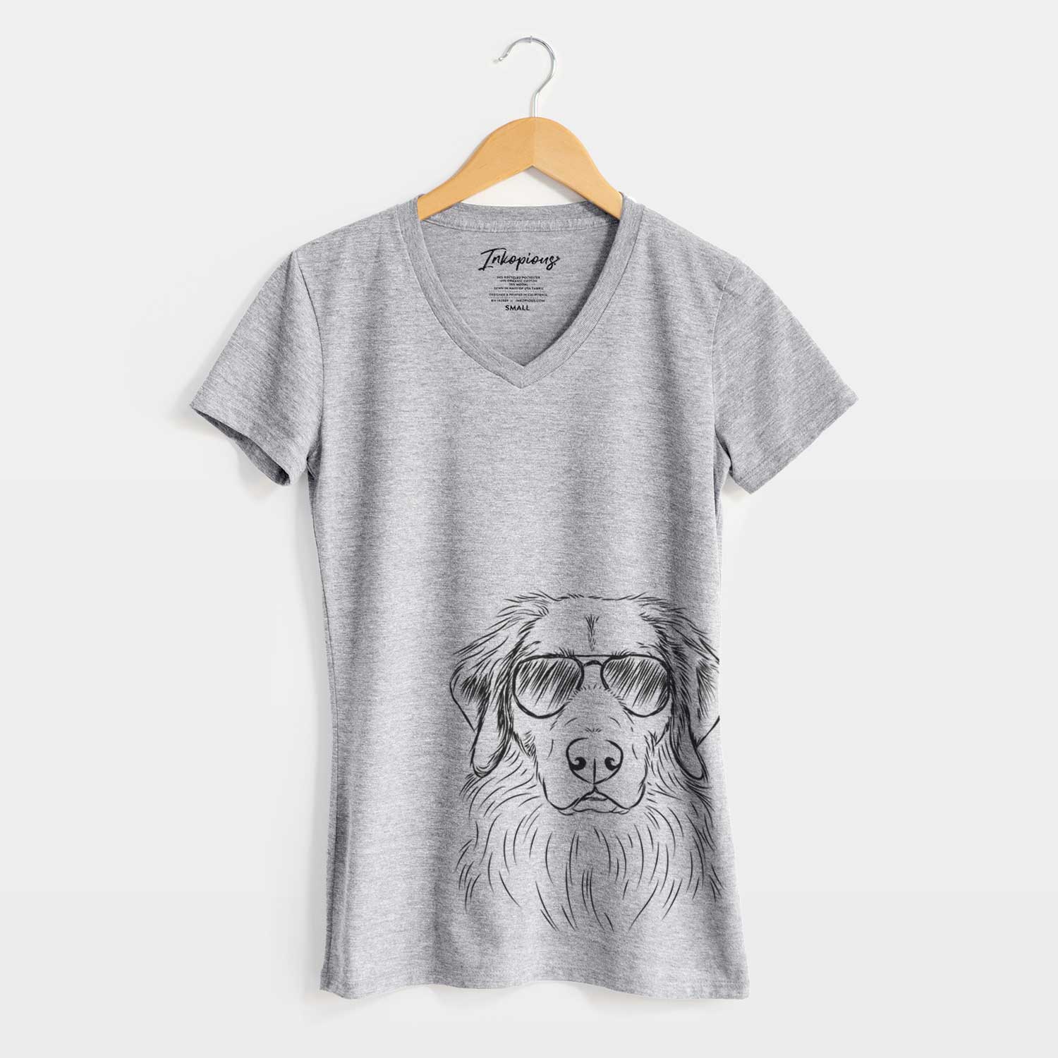 Aviator Marley the Golden Retriever - Women's V-neck Shirt