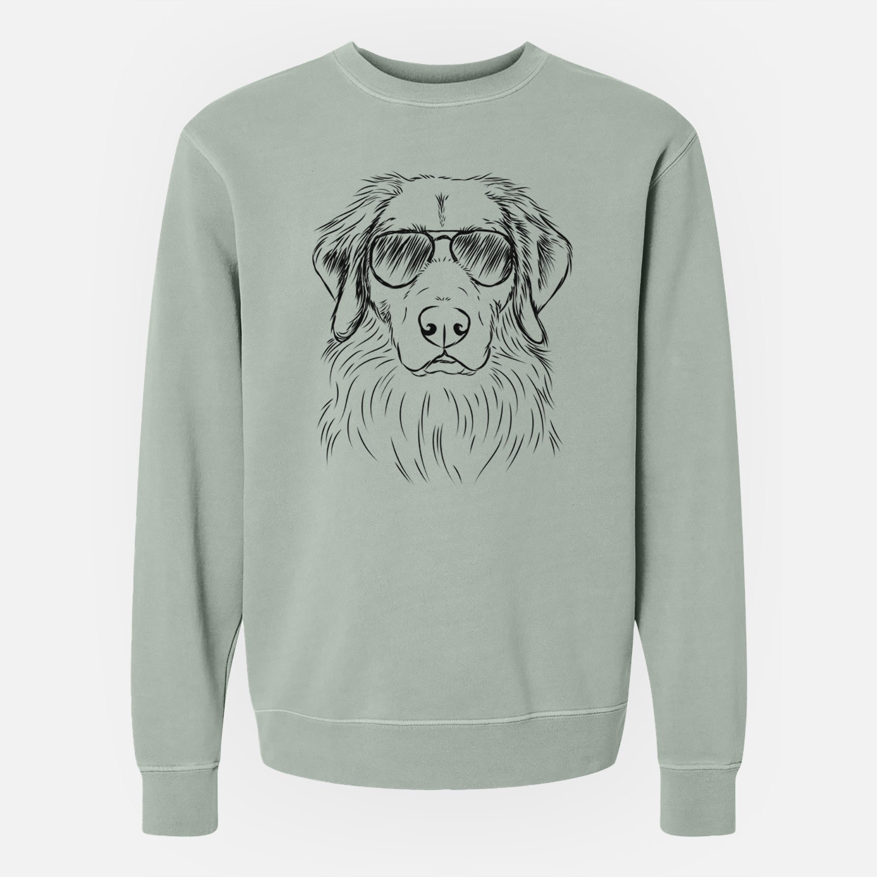 Aviator Marley the Golden Retriever - Unisex Pigment Dyed Crew Sweatshirt