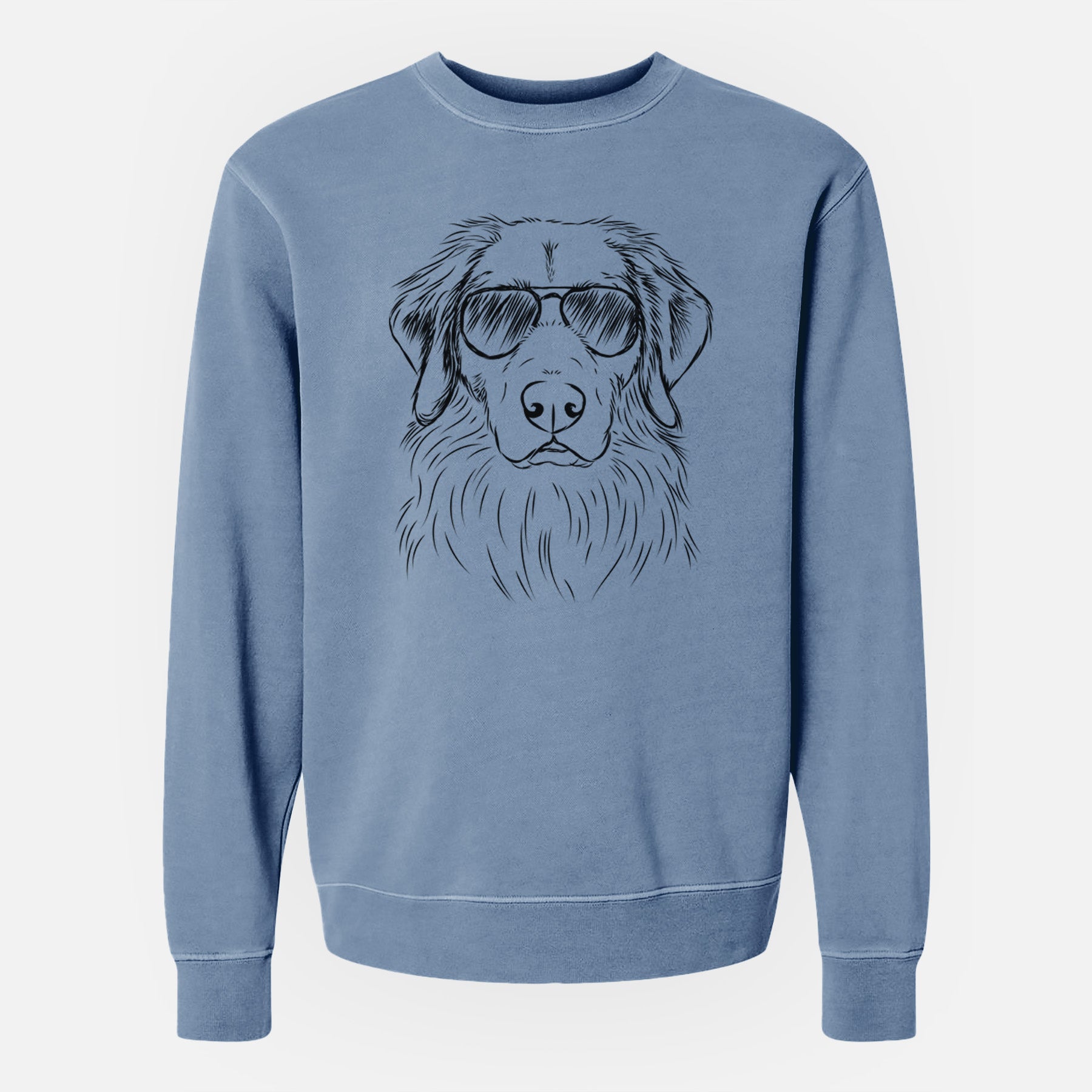 Aviator Marley the Golden Retriever - Unisex Pigment Dyed Crew Sweatshirt