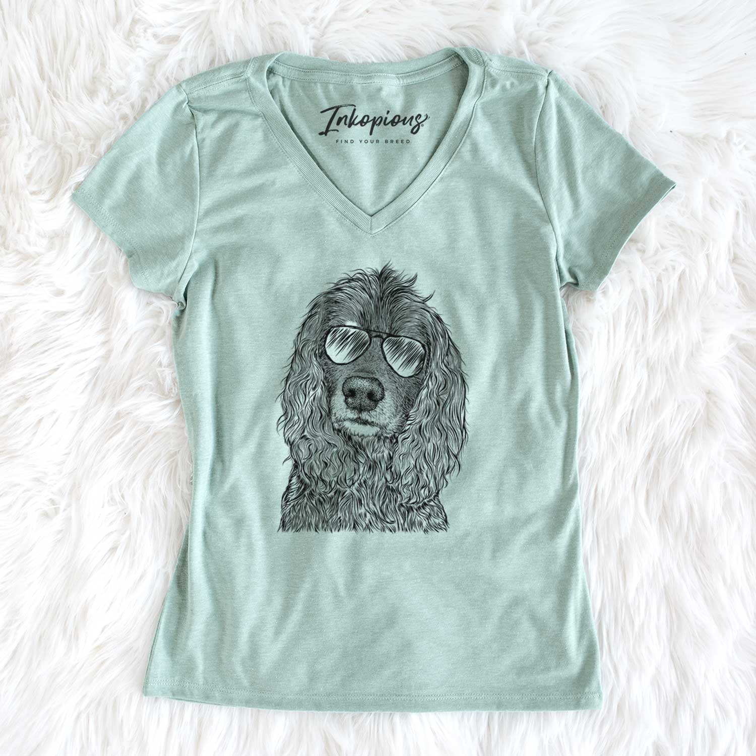 Aviator Marley Boy the American Cocker Spaniel - Women's V-neck Shirt