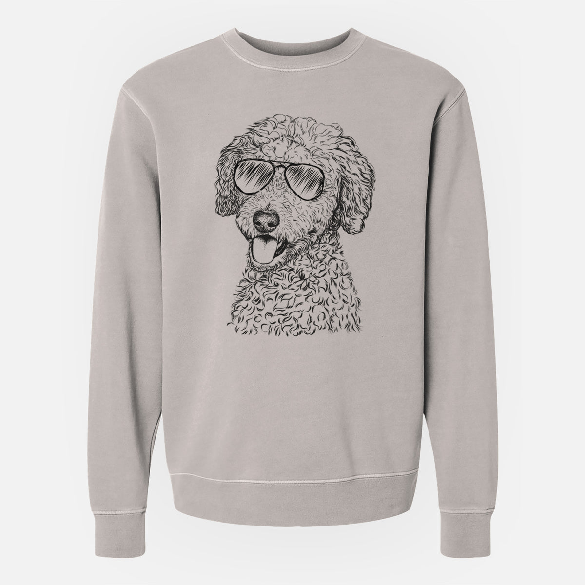 Aviator Marlow the Goldendoodle - Unisex Pigment Dyed Crew Sweatshirt