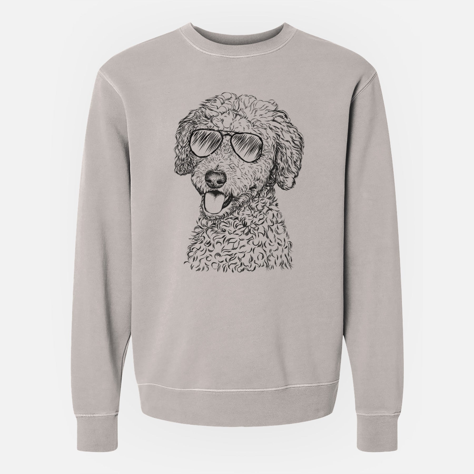Aviator Marlow the Goldendoodle - Unisex Pigment Dyed Crew Sweatshirt