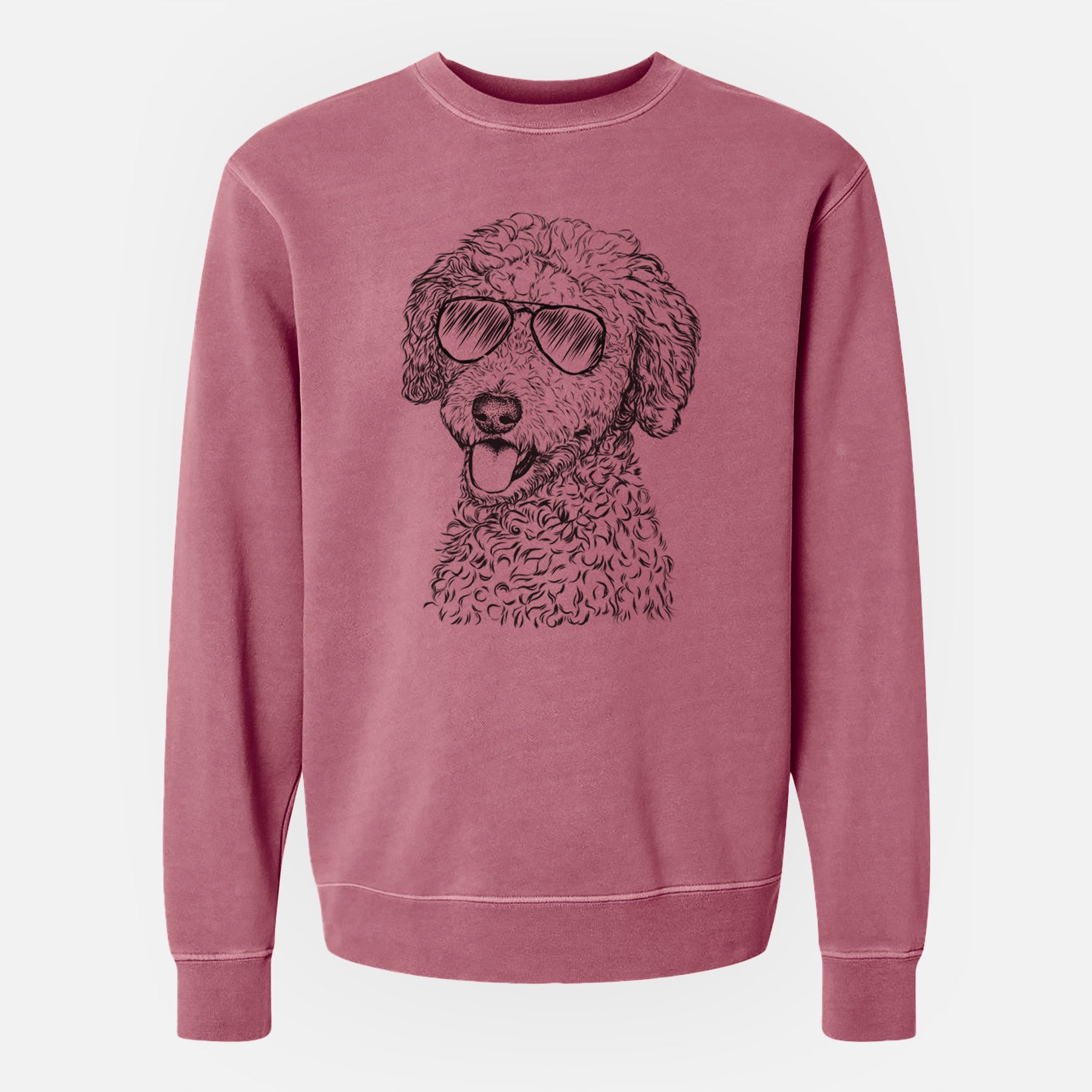Aviator Marlow the Goldendoodle - Unisex Pigment Dyed Crew Sweatshirt