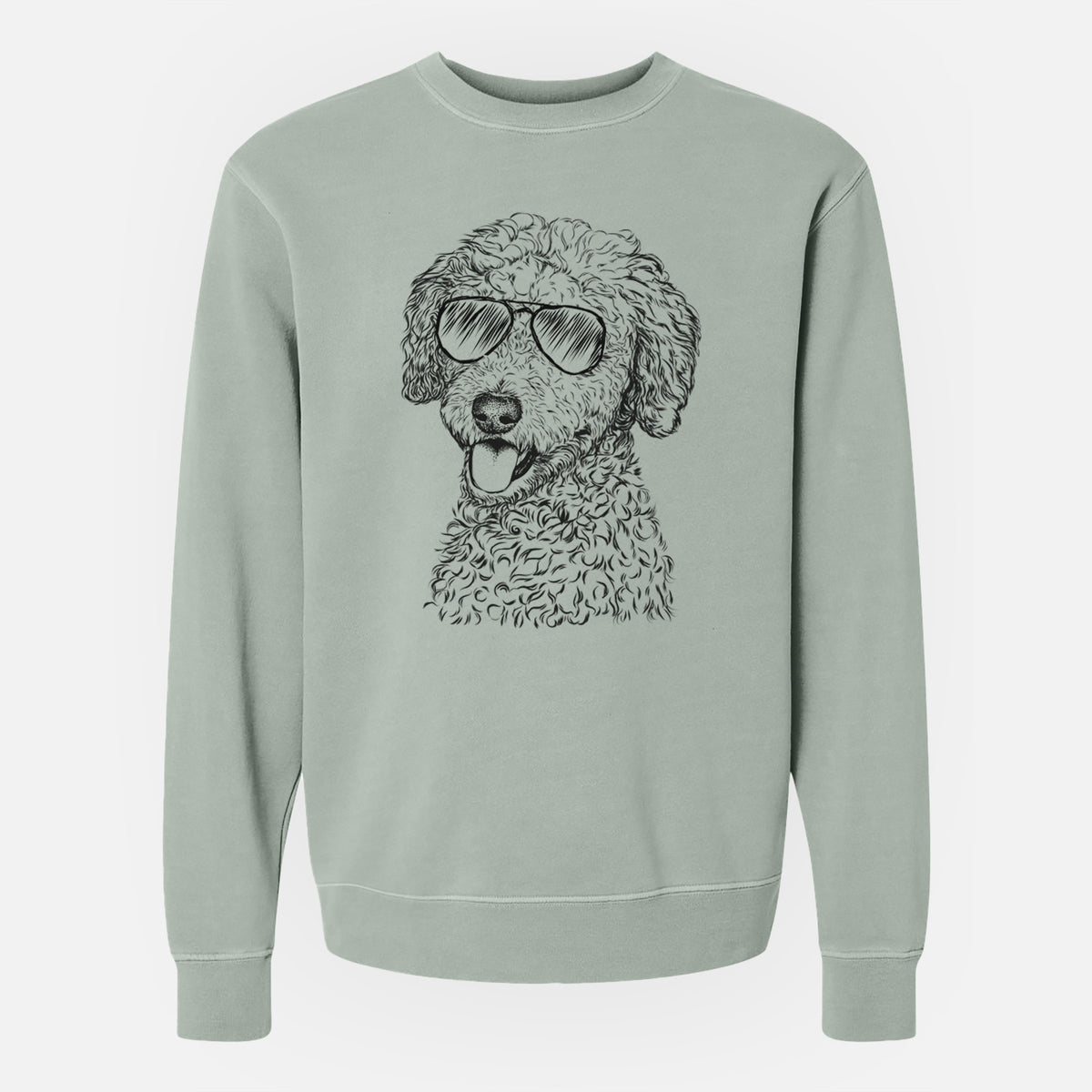 Aviator Marlow the Goldendoodle - Unisex Pigment Dyed Crew Sweatshirt
