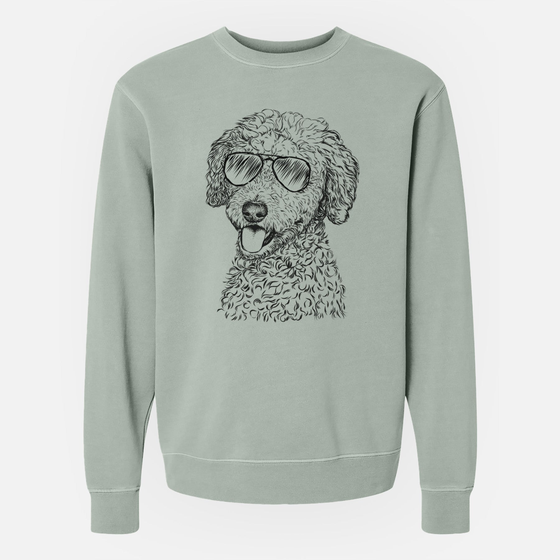 Aviator Marlow the Goldendoodle - Unisex Pigment Dyed Crew Sweatshirt