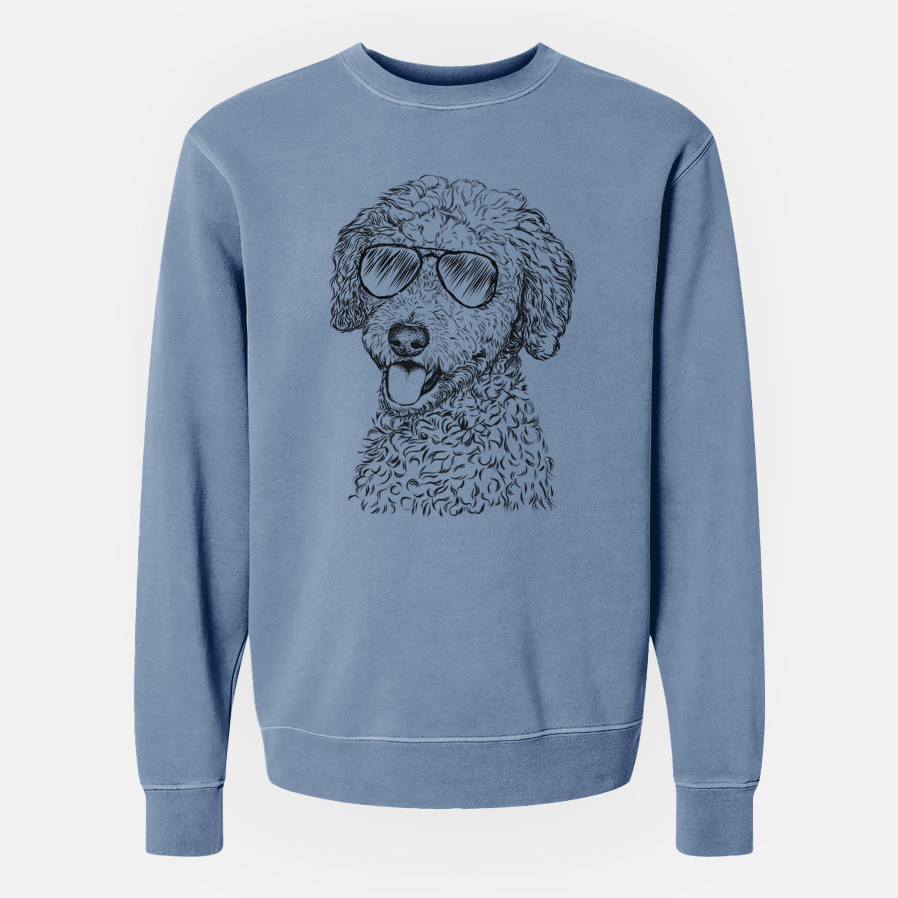 Aviator Marlow the Goldendoodle - Unisex Pigment Dyed Crew Sweatshirt