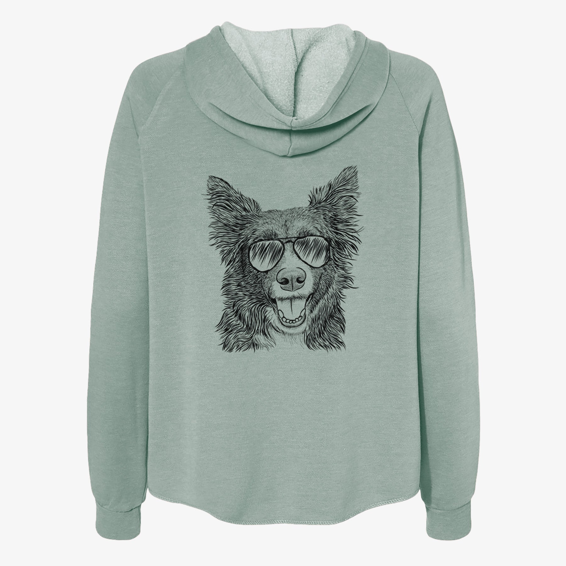 Marti the Border Collie - Women's Cali Wave Zip-Up Sweatshirt