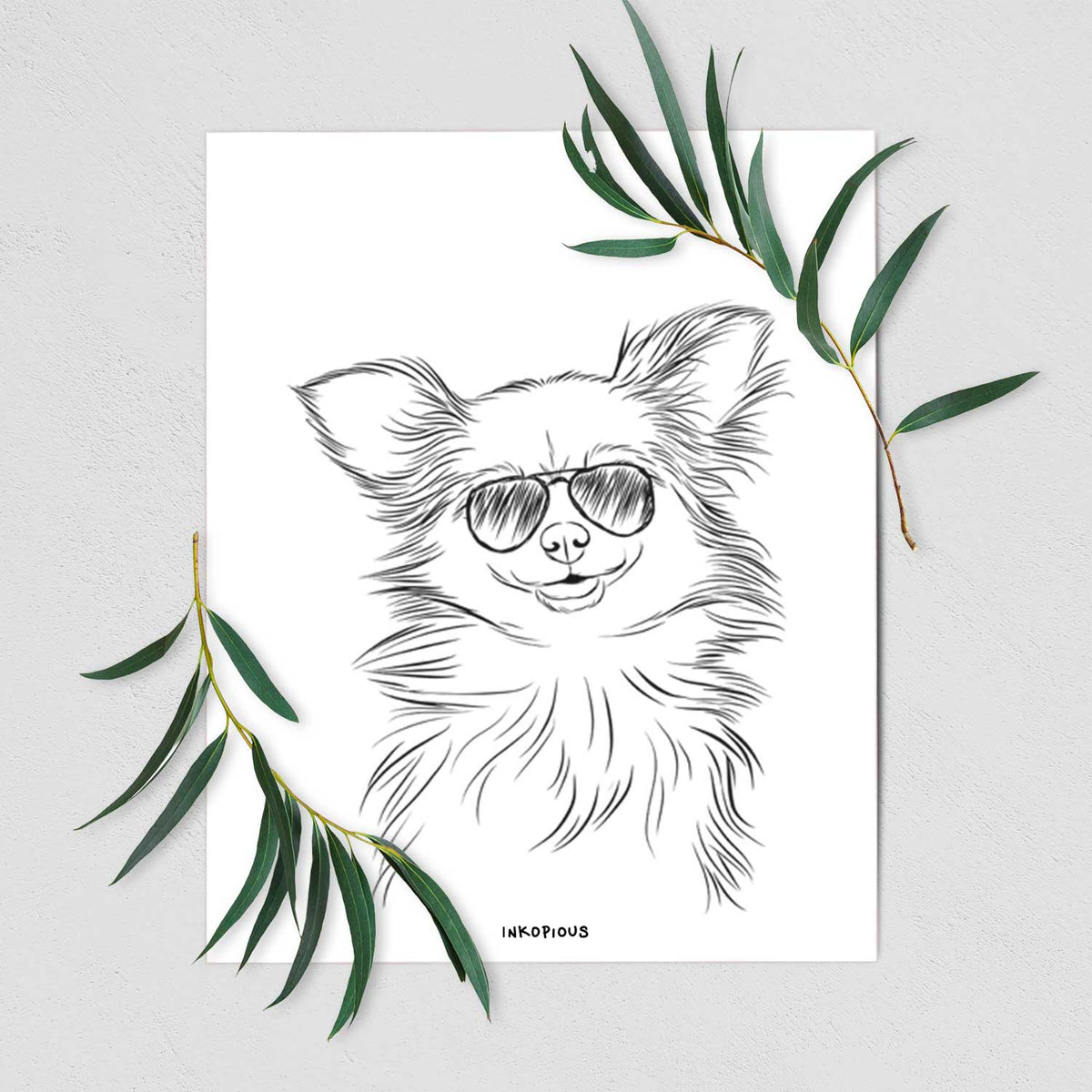 Marzi the Long Haired Chihuahua Art Print