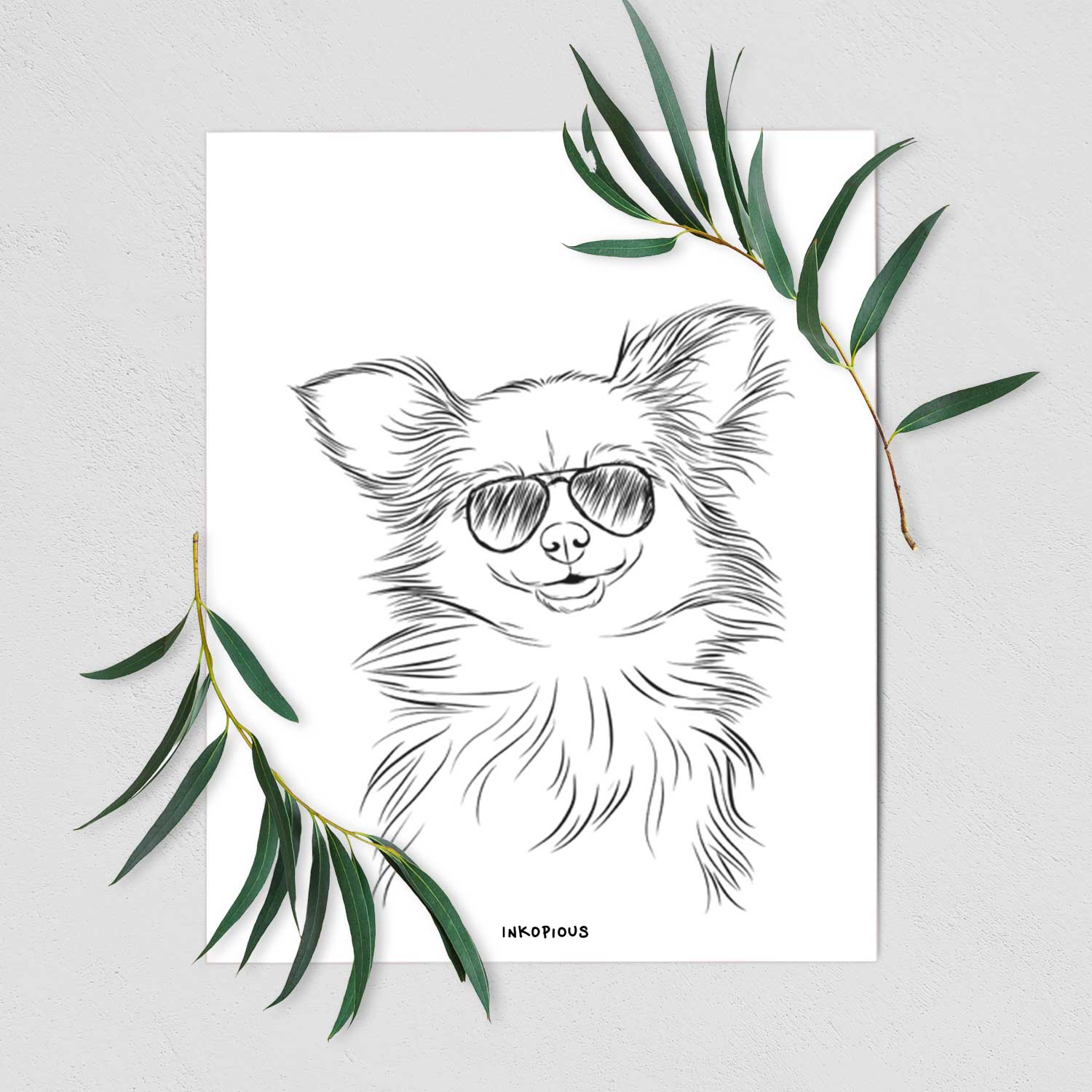 Marzi the Long Haired Chihuahua Art Print