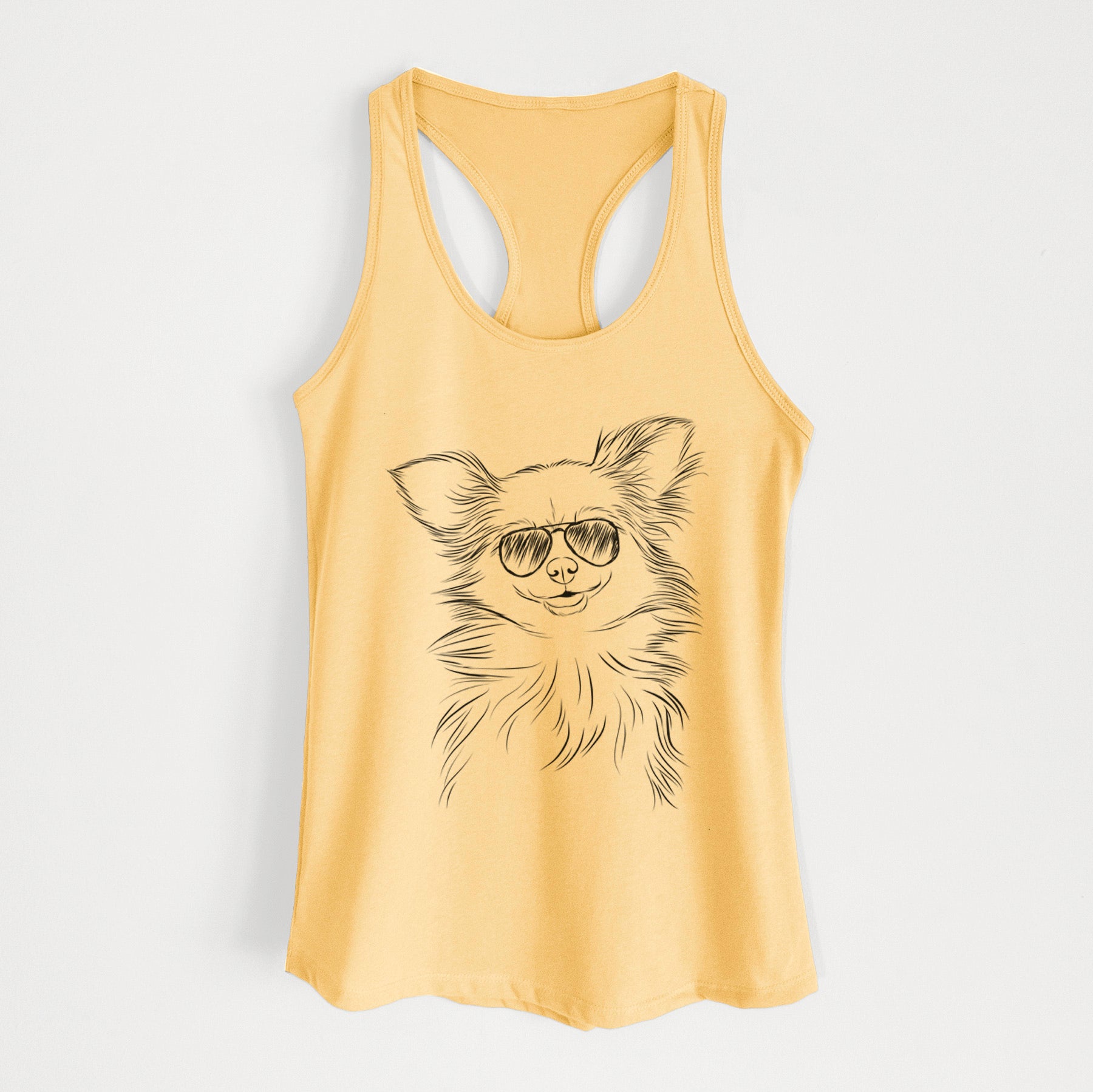 Marzi the Long Haired Chihuahua - Women's Racerback Tanktop