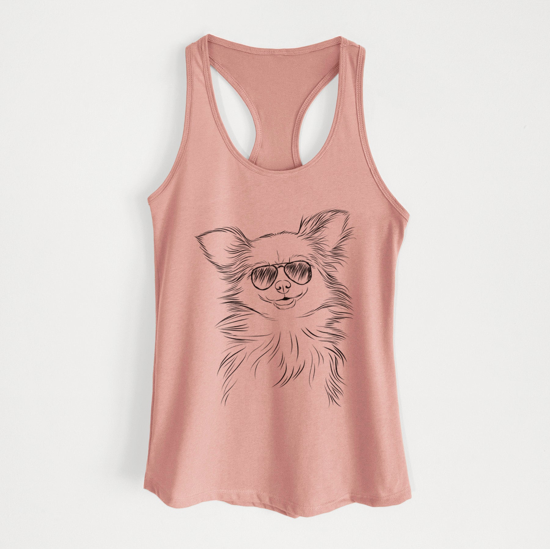 Marzi the Long Haired Chihuahua - Women's Racerback Tanktop