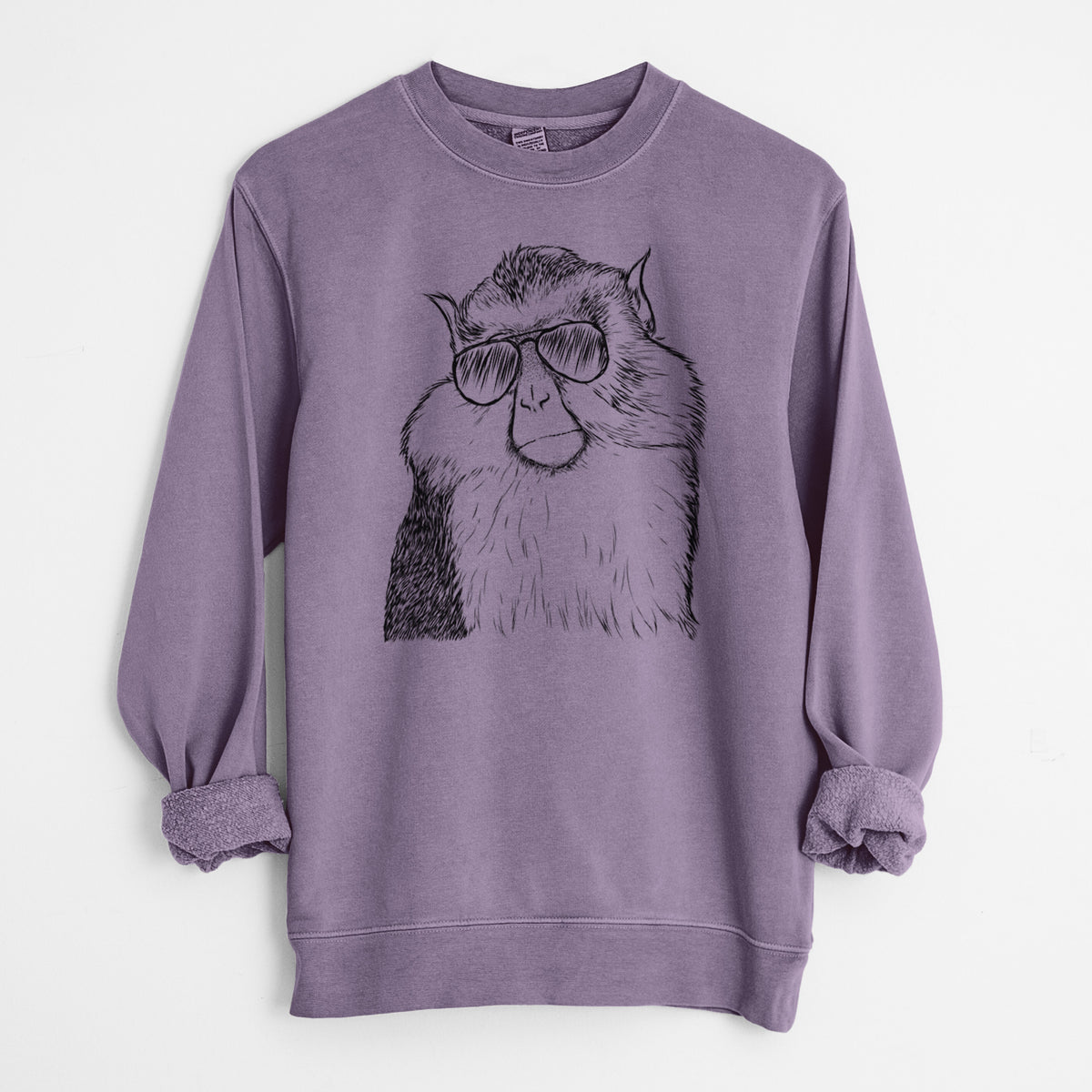 Aviator Matata the Mona Monkey - Unisex Pigment Dyed Crew Sweatshirt