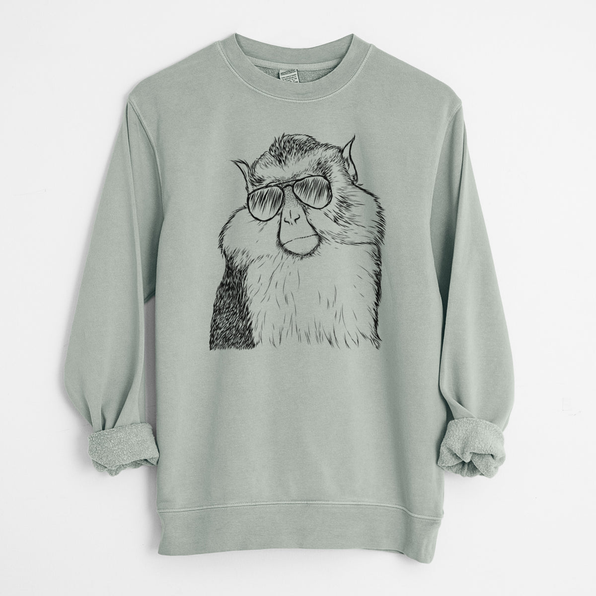 Aviator Matata the Mona Monkey - Unisex Pigment Dyed Crew Sweatshirt