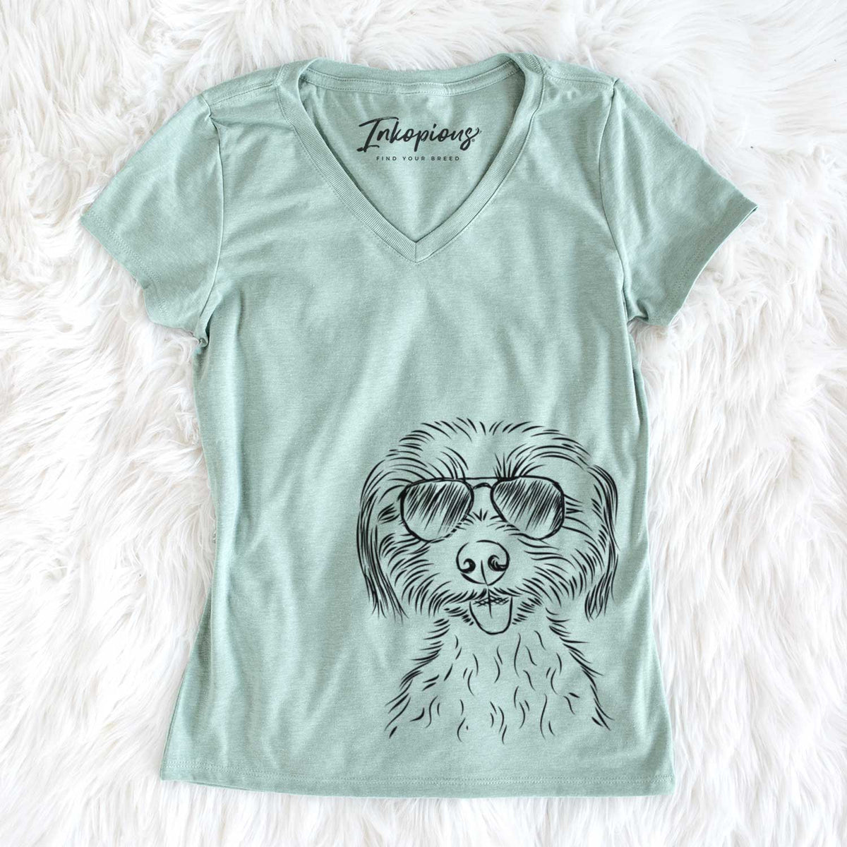 Aviator Mater the Yorkshire Terrier - Women's V-neck Shirt
