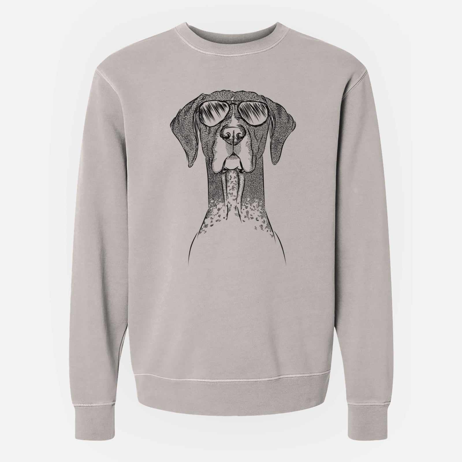 Aviator Mattis the German Shorthaired Pointer - Unisex Pigment Dyed Crew Sweatshirt