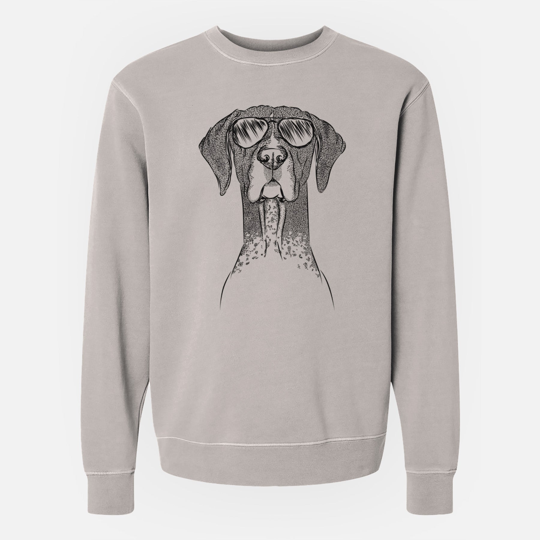 Aviator Mattis the German Shorthaired Pointer - Unisex Pigment Dyed Crew Sweatshirt