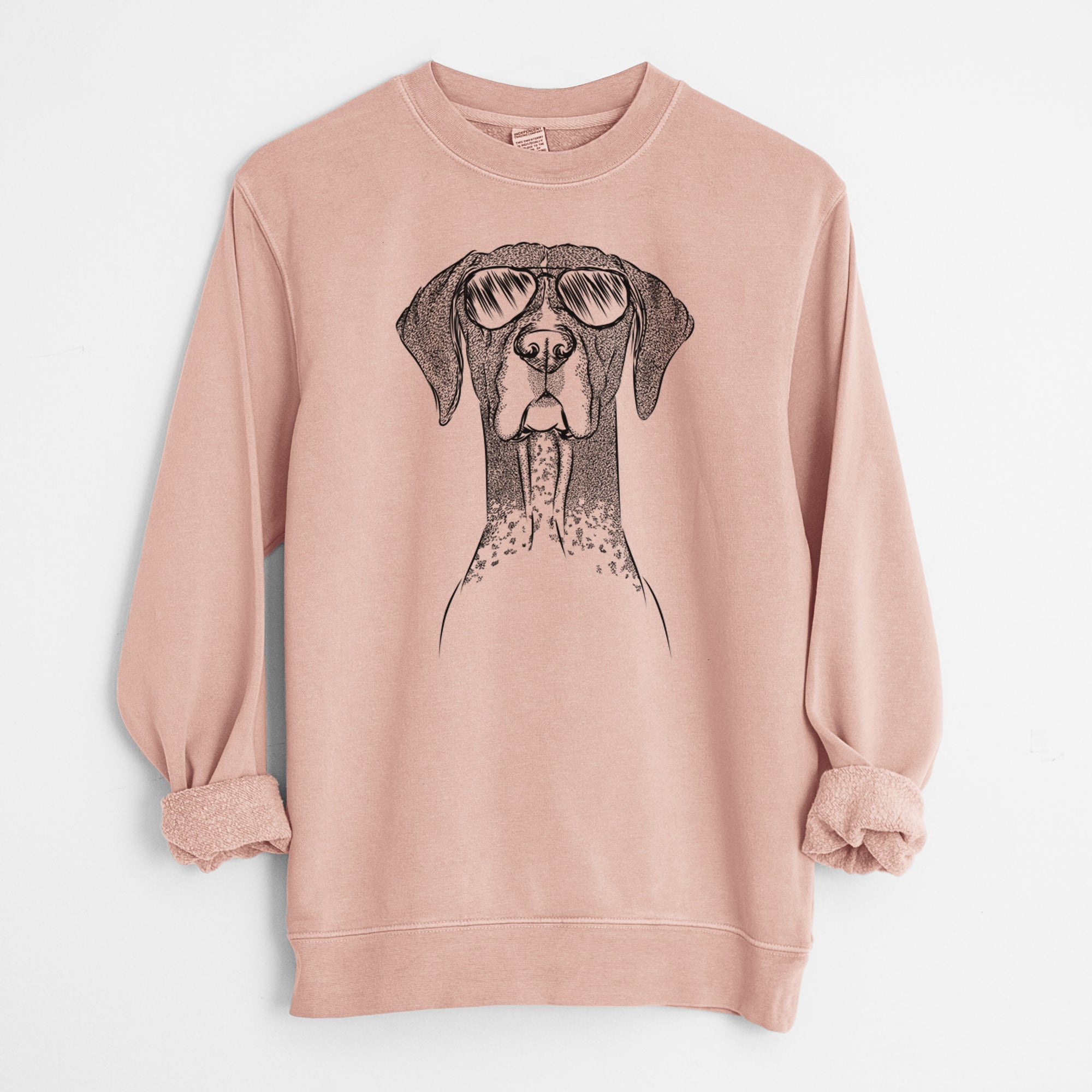 Aviator Mattis the German Shorthaired Pointer - Unisex Pigment Dyed Crew Sweatshirt