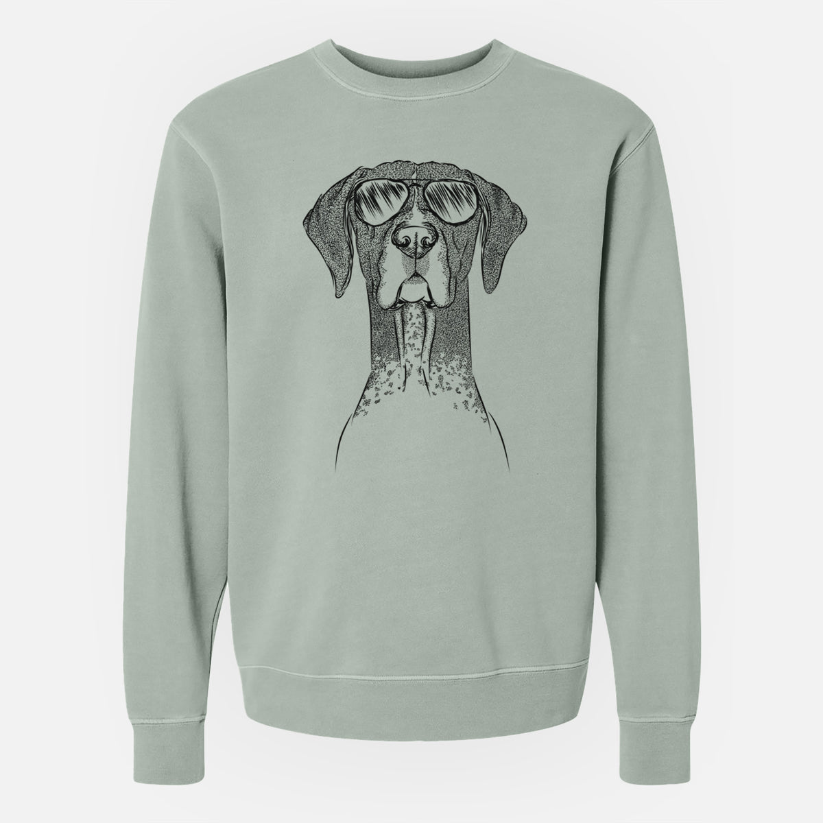 Aviator Mattis the German Shorthaired Pointer - Unisex Pigment Dyed Crew Sweatshirt